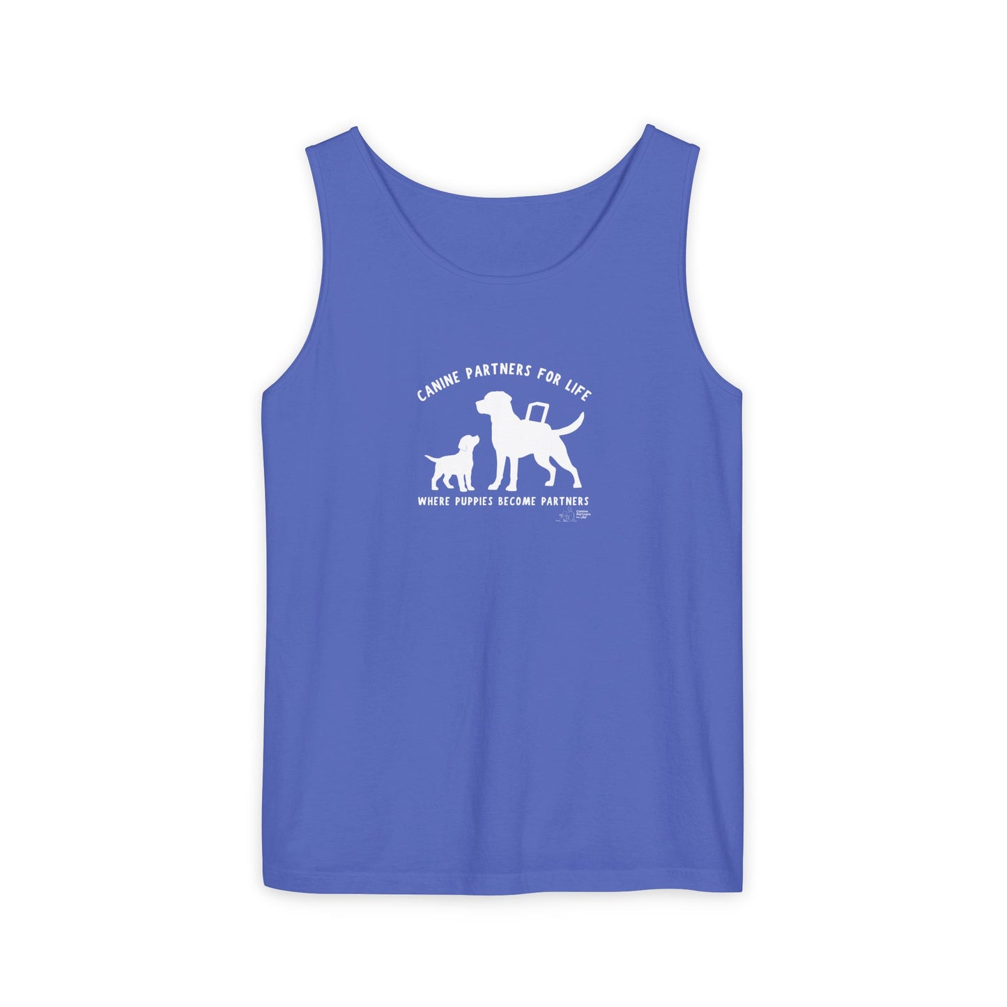 Where Puppies Become Partners Unisex Comfort Colors Tank Top