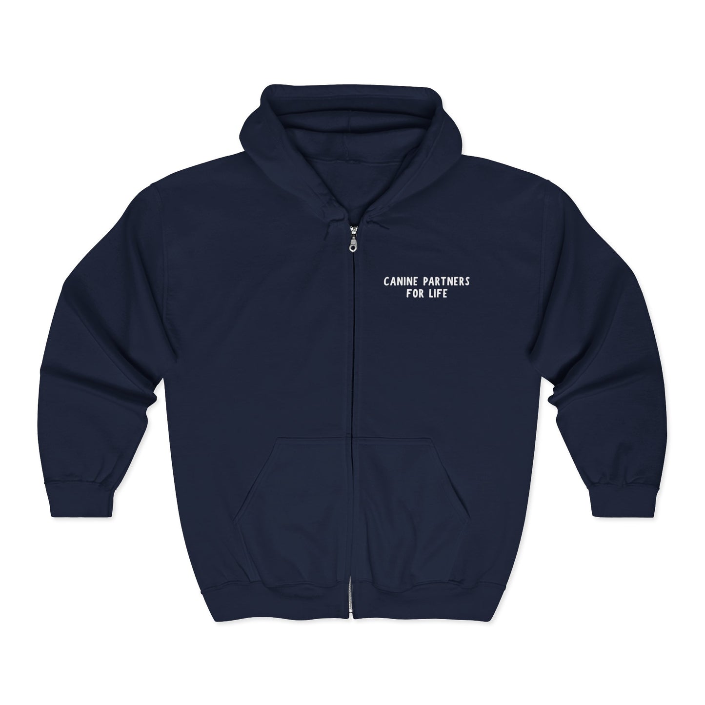 Where Puppies Become Partners Hooded Zip-Up Unisex Sweatshirt