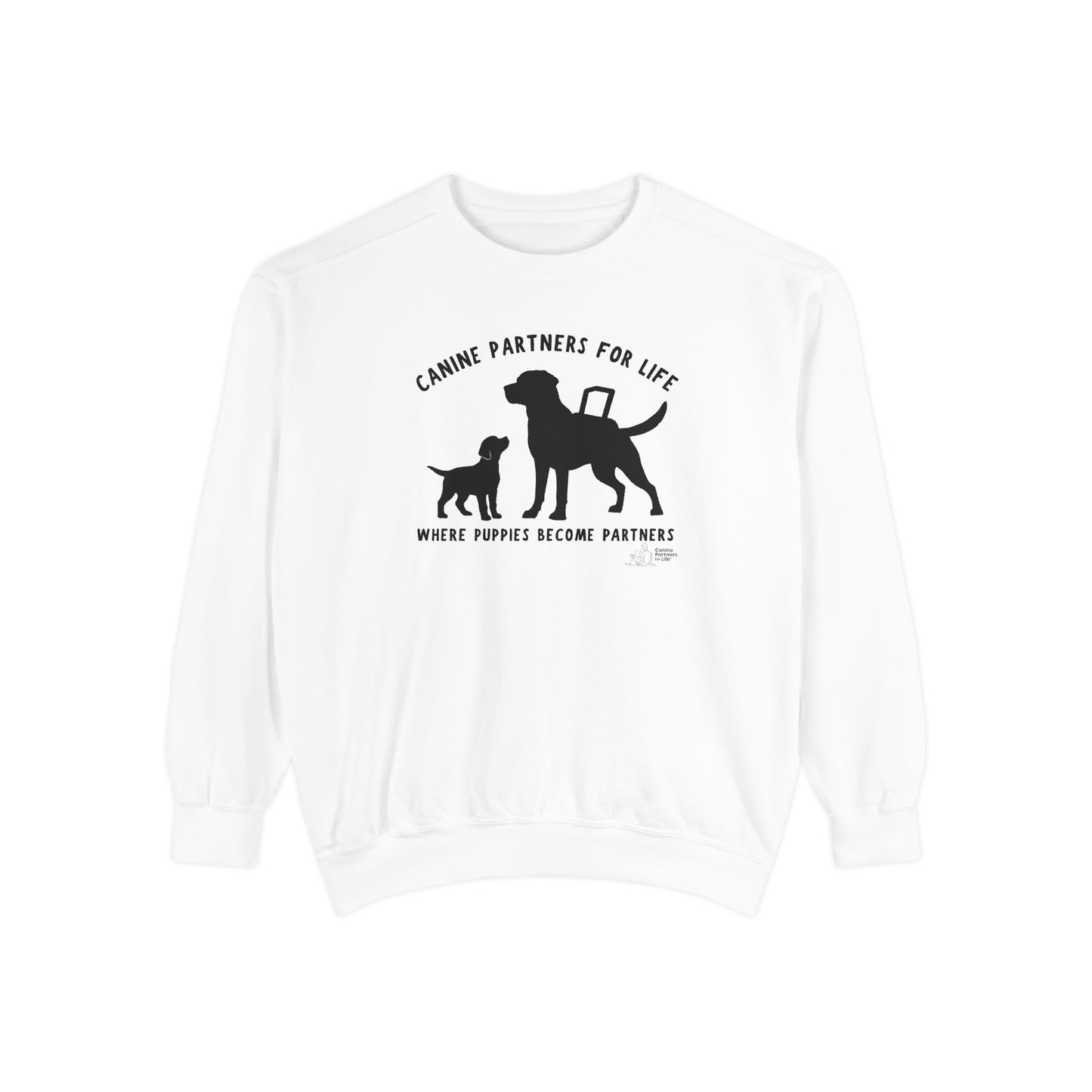 Where Puppies Become Partners Comfort Colors Crewneck