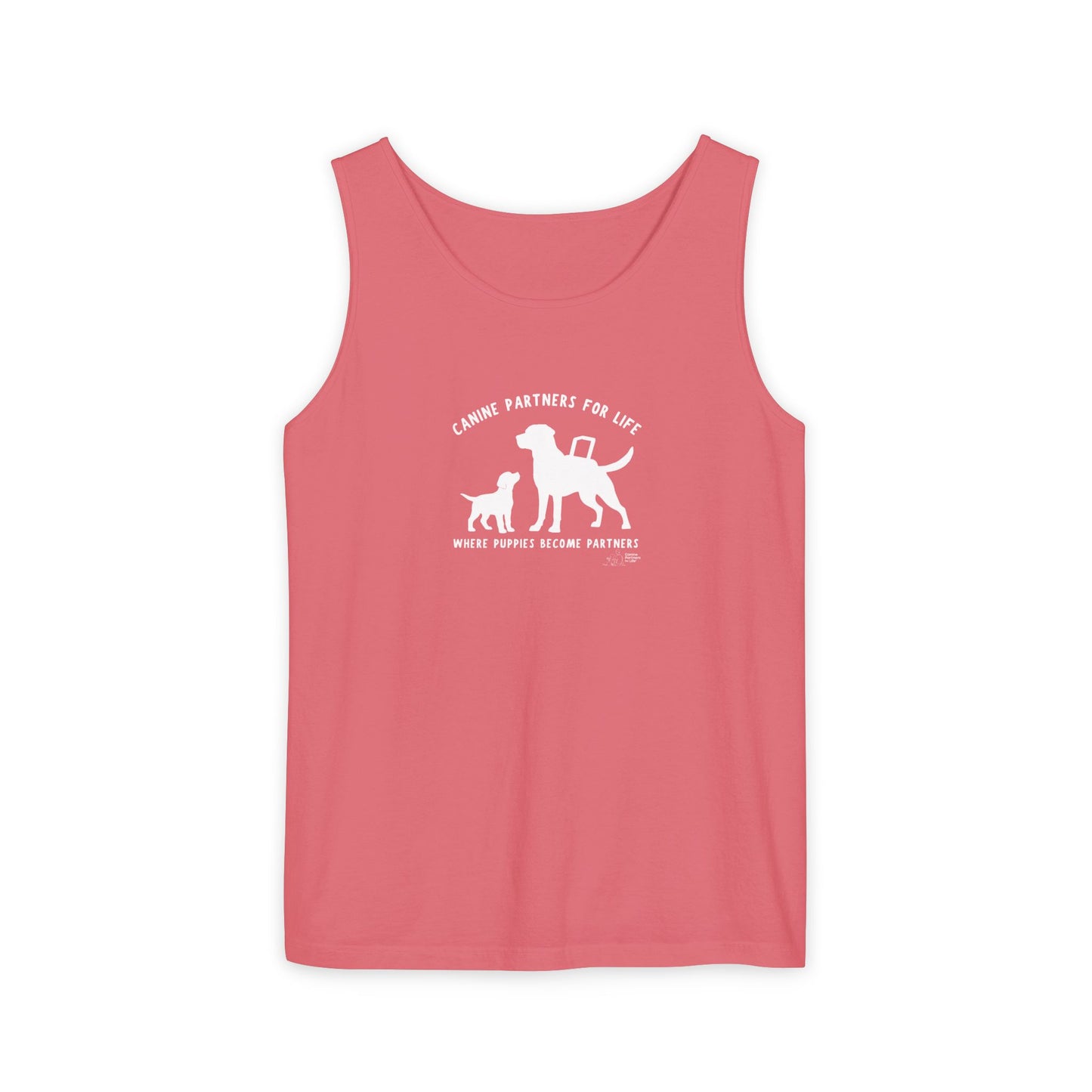 Where Puppies Become Partners Unisex Comfort Colors Tank Top