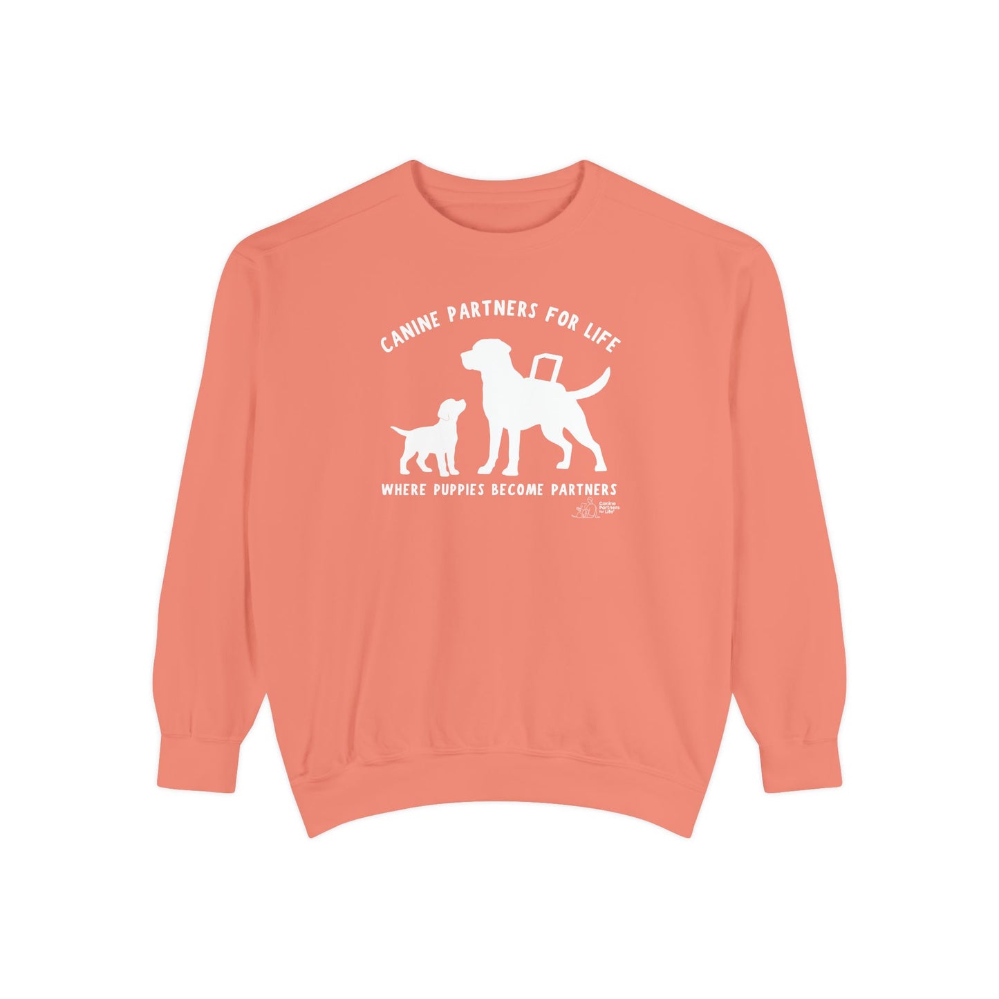 Where Puppies Become Partners Comfort Colors Crewneck