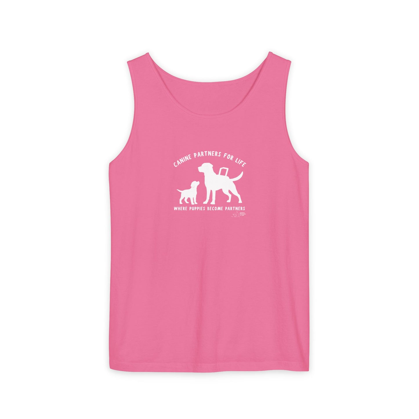 Where Puppies Become Partners Unisex Comfort Colors Tank Top