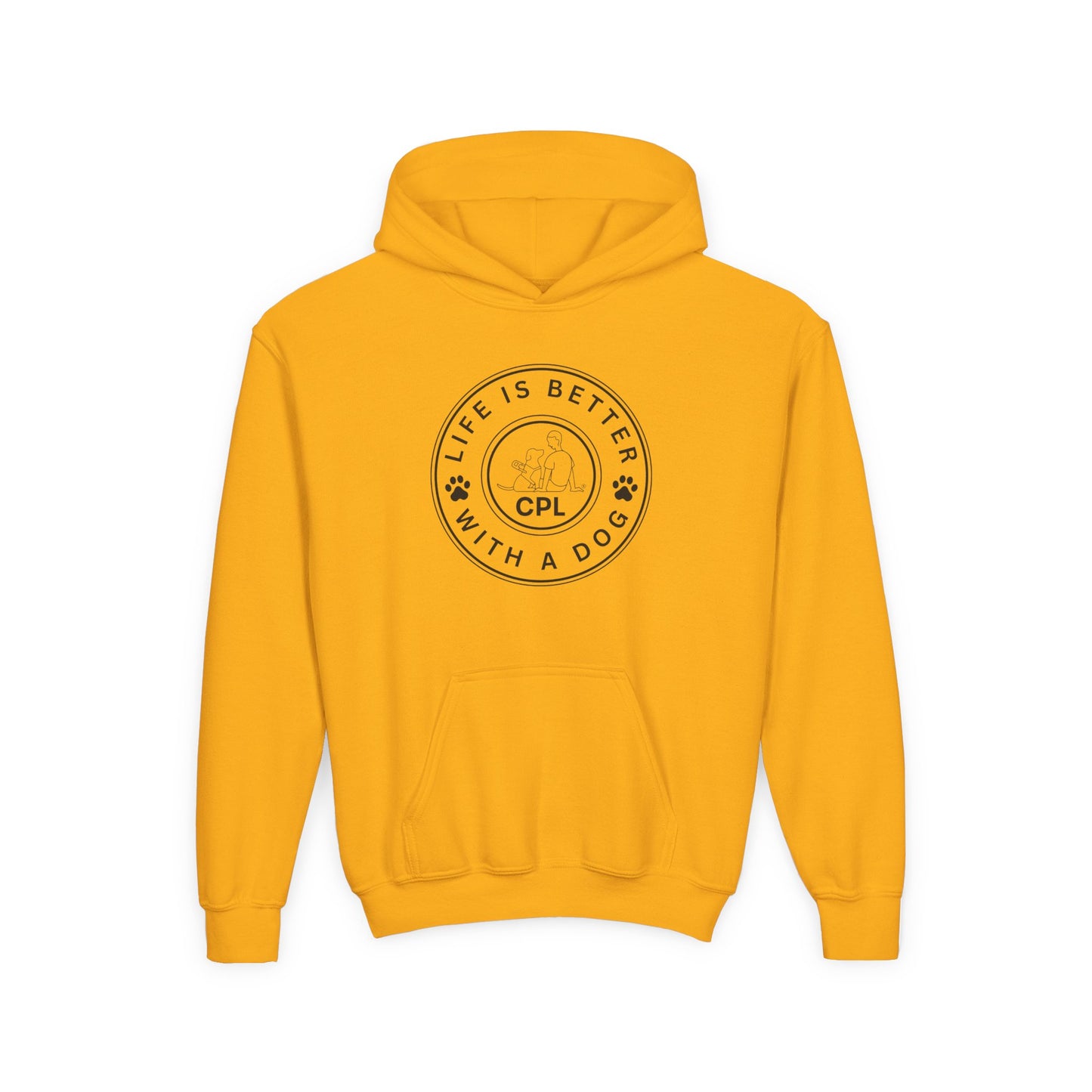 Life is Better with a Dog Kids Gildan Hooded Sweatshirt