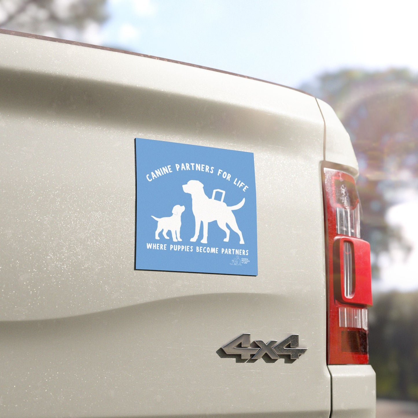Where Puppies Become Partners Car Magnet