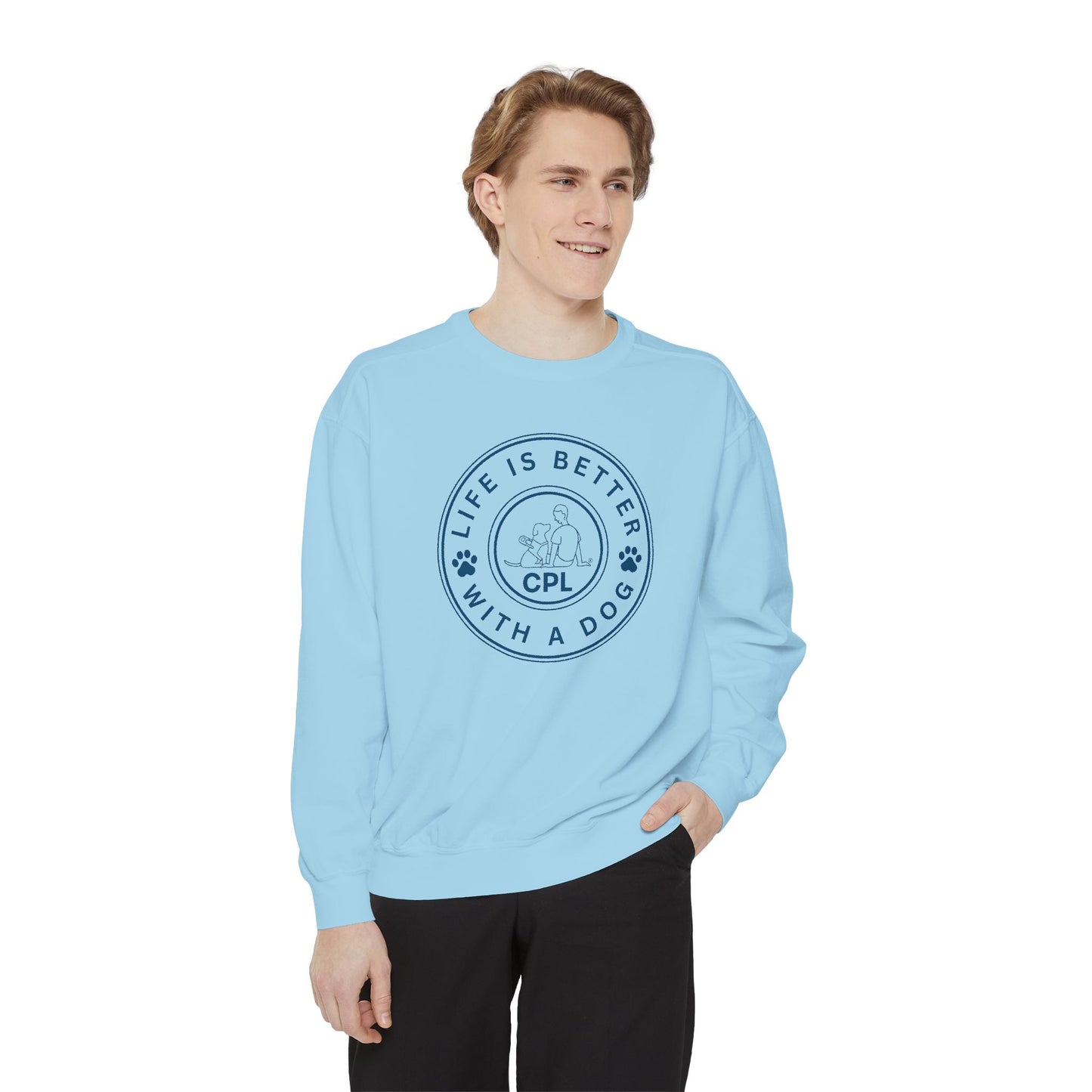 Life is Better with a Dog Unisex Comfort Colors Crewneck