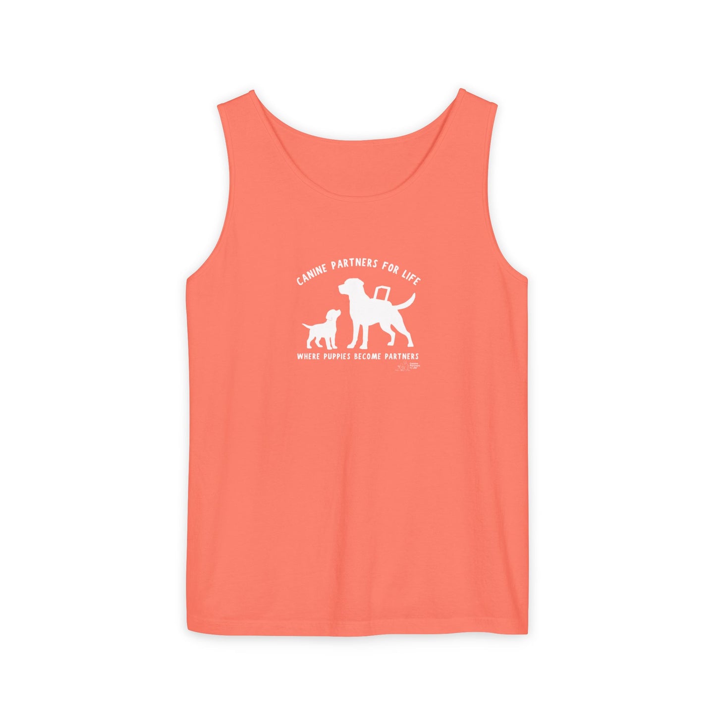 Where Puppies Become Partners Unisex Comfort Colors Tank Top