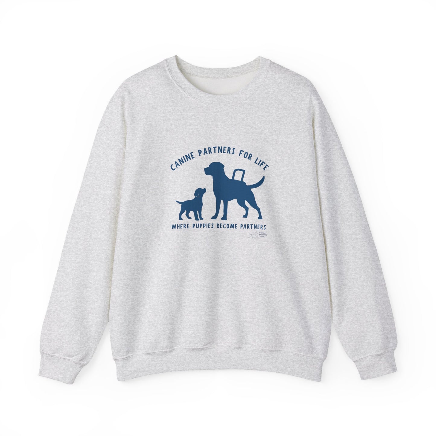 Where Puppies Become Partners Unisex Gildan Crewneck
