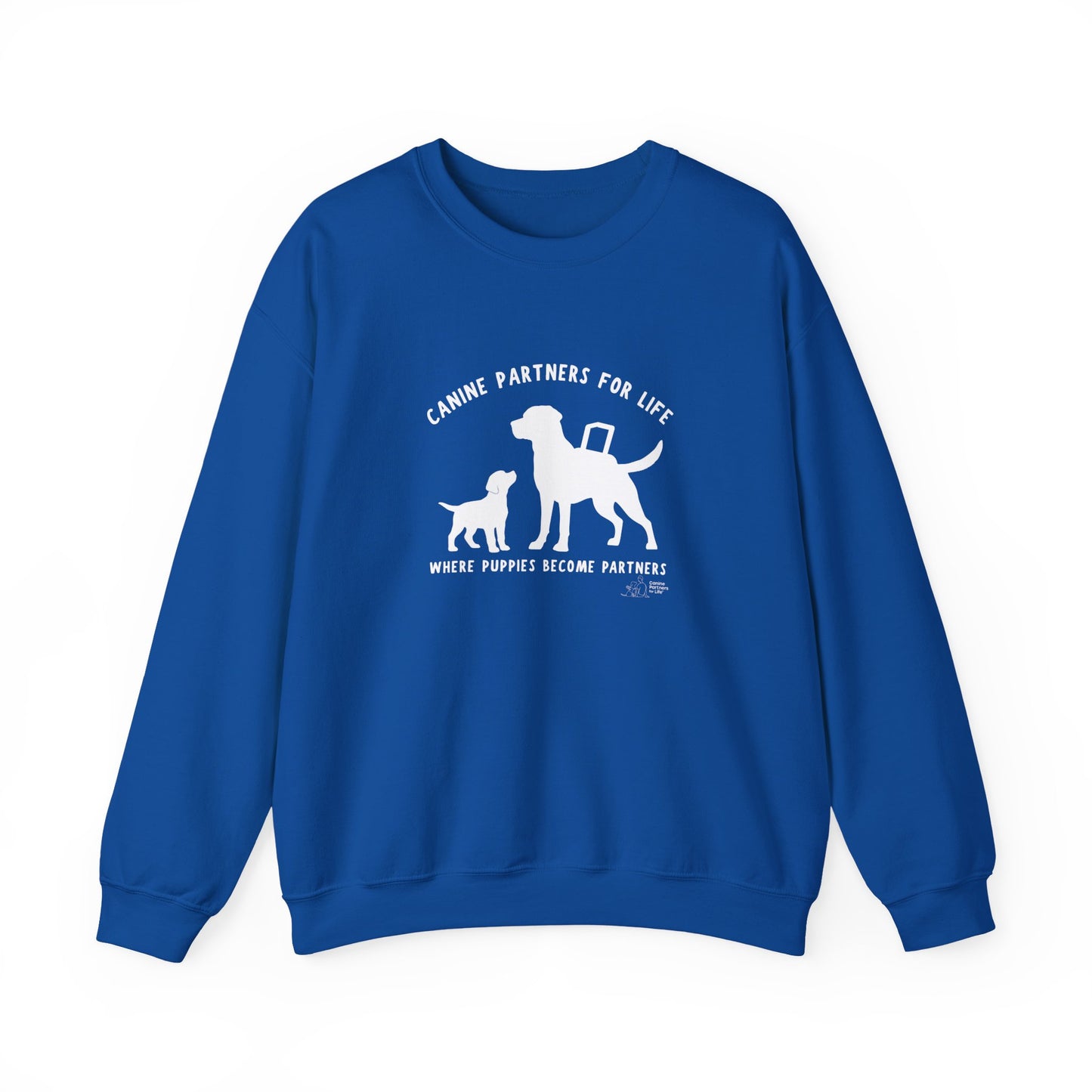 Where Puppies Become Partners Unisex Gildan Crewneck