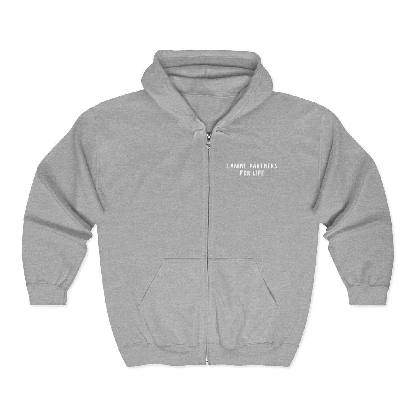 Where Puppies Become Partners Hooded Zip-Up Unisex Sweatshirt