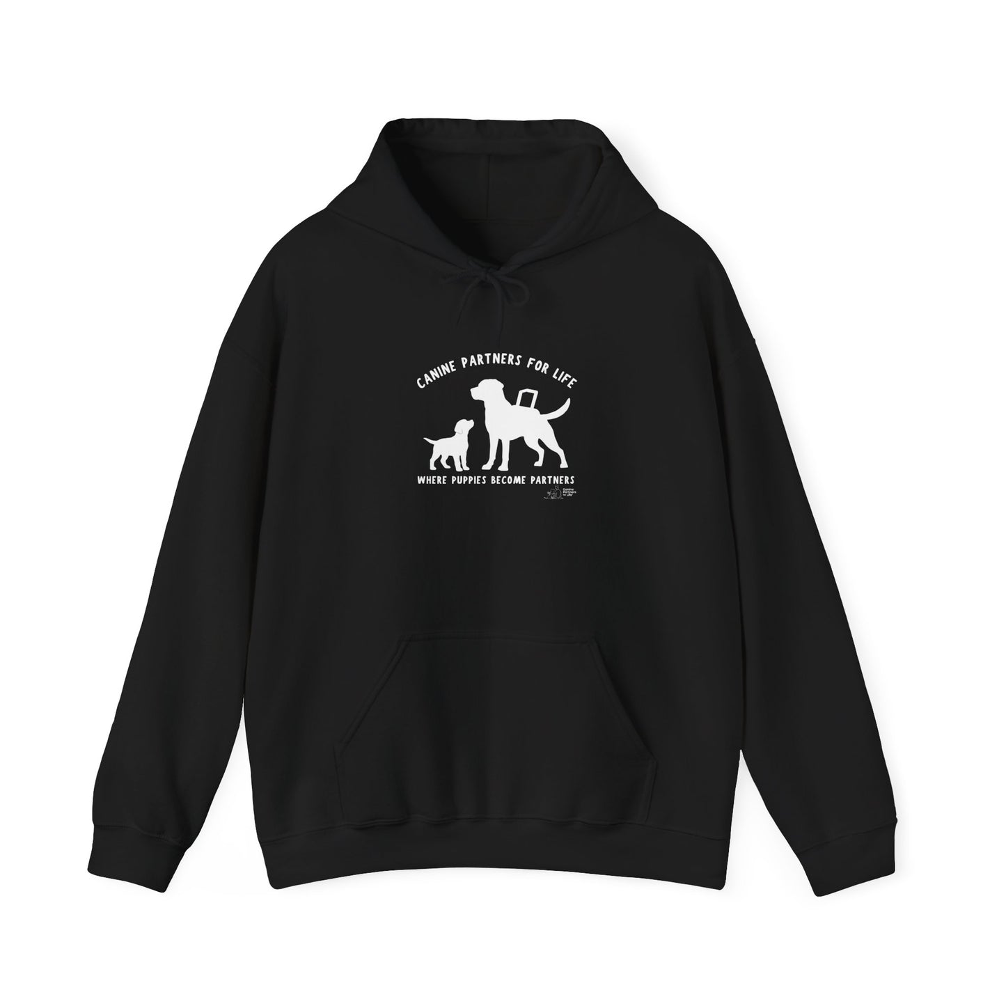 Where Puppies Become Partners Unisex Gildan Hooded Sweatshirt