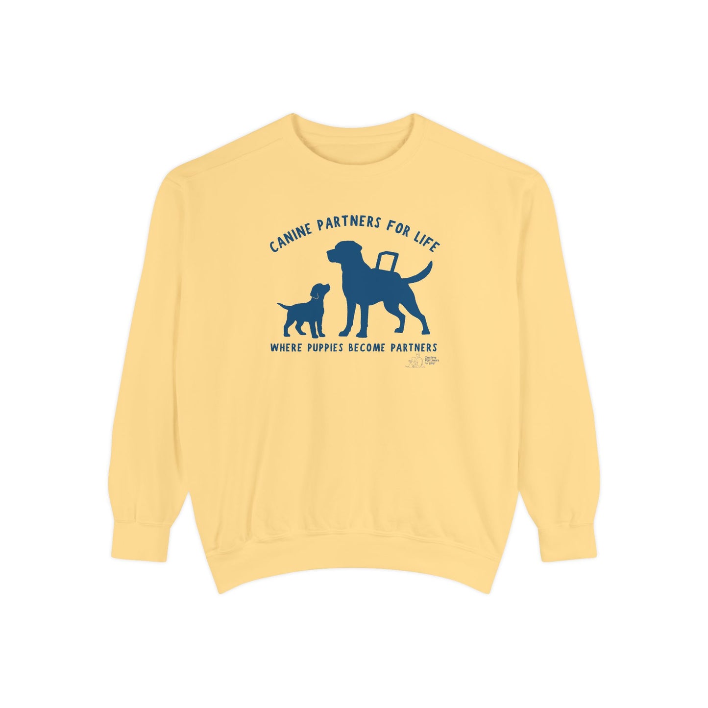 Where Puppies Become Partners Comfort Colors Crewneck