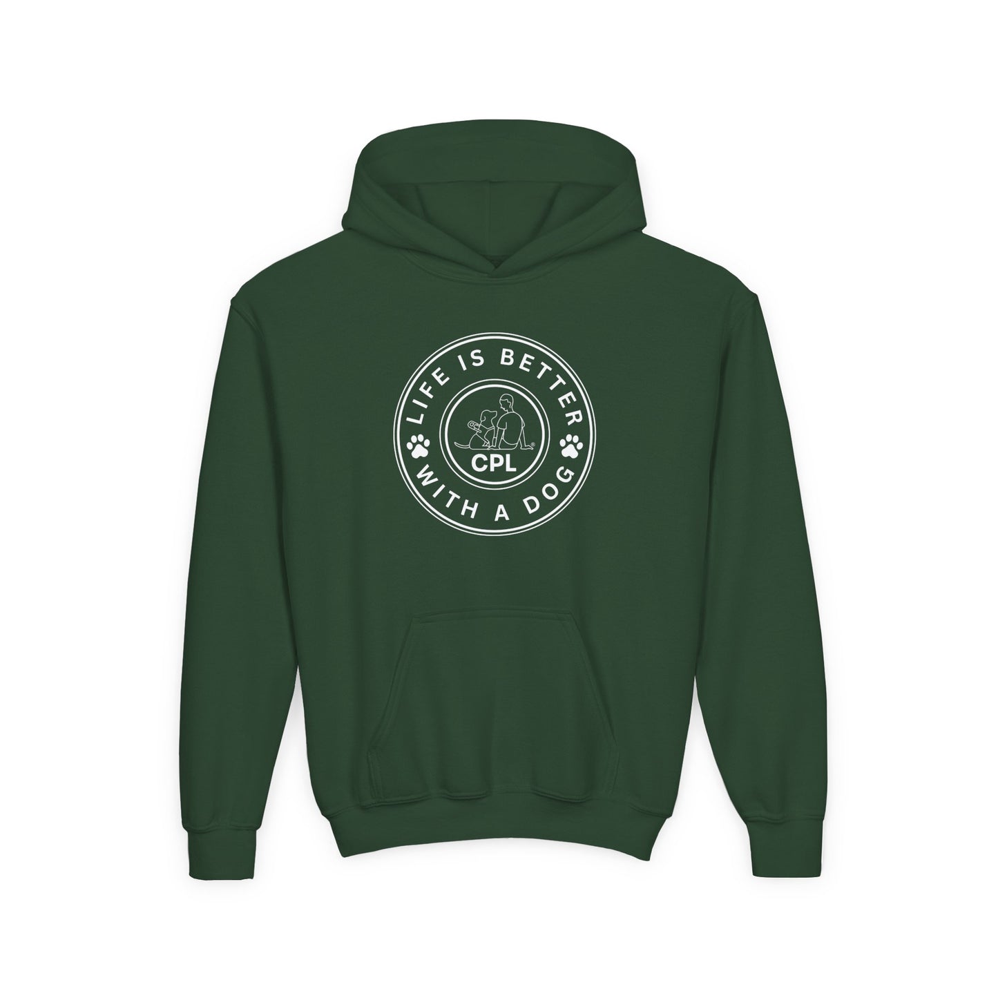 Life is Better with a Dog Kids Gildan Hooded Sweatshirt