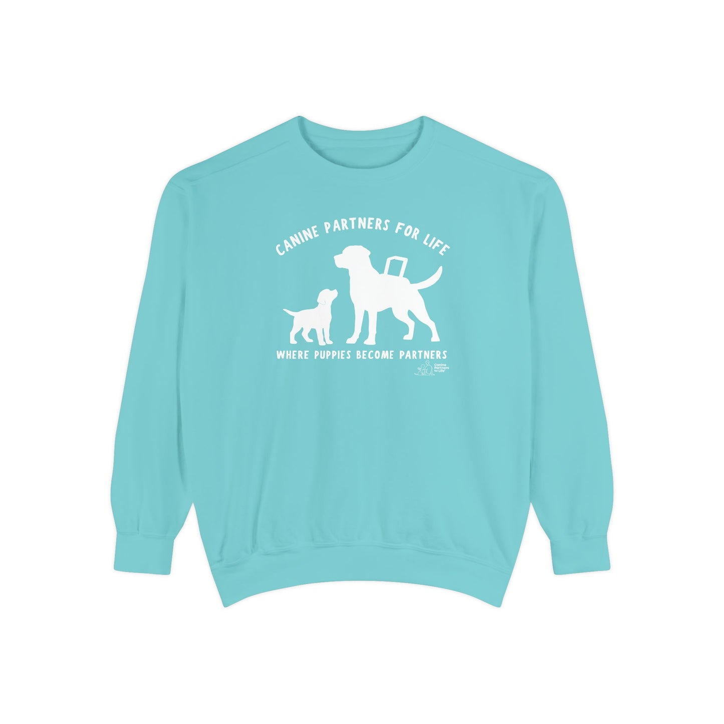 Where Puppies Become Partners Comfort Colors Crewneck