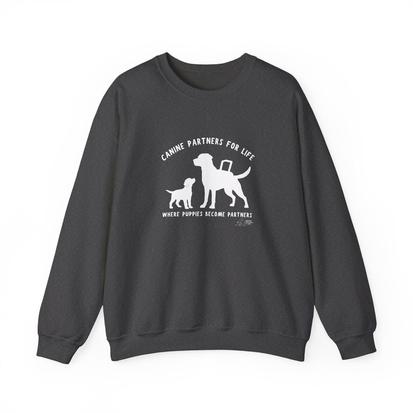 Where Puppies Become Partners Unisex Gildan Crewneck