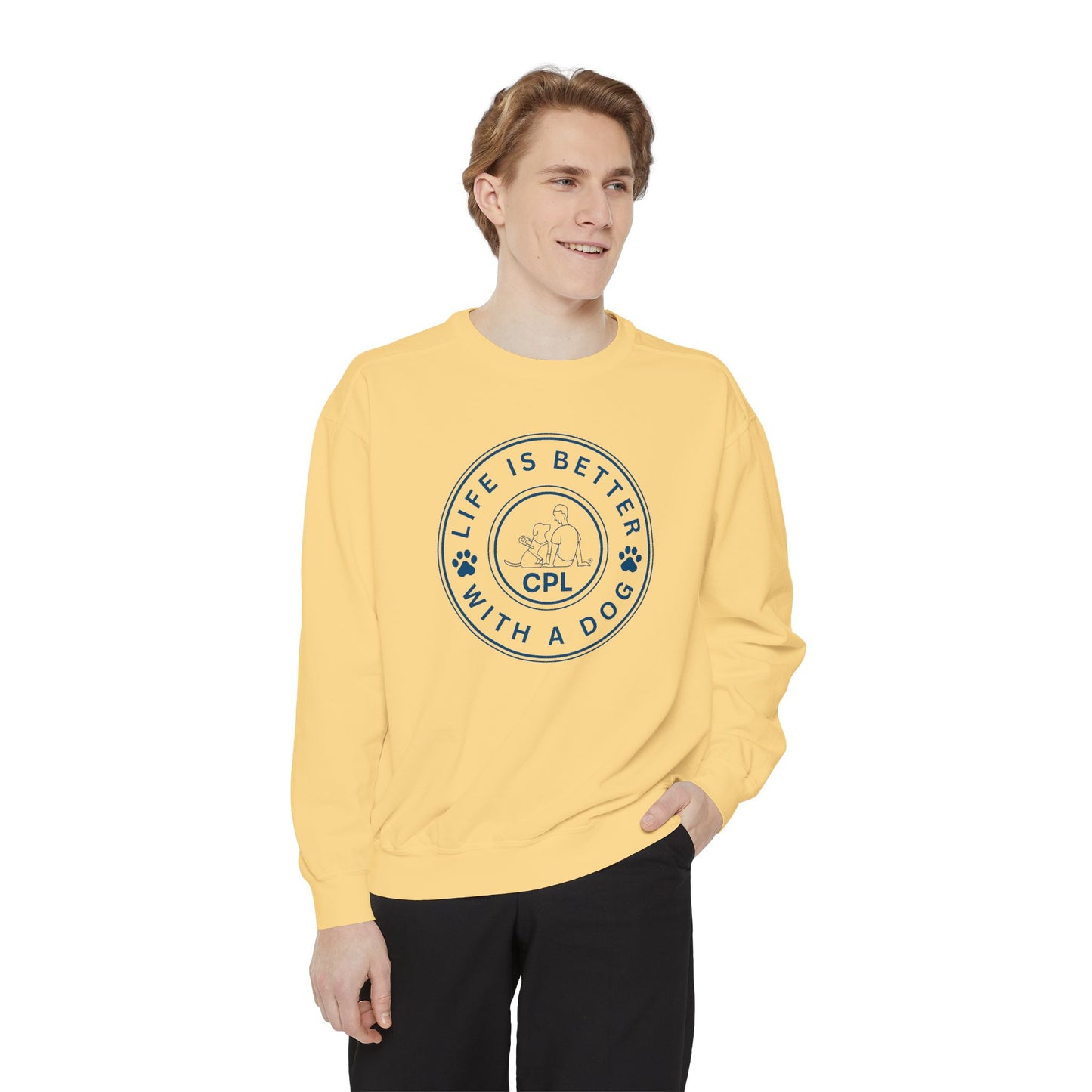 Life is Better with a Dog Unisex Comfort Colors Crewneck