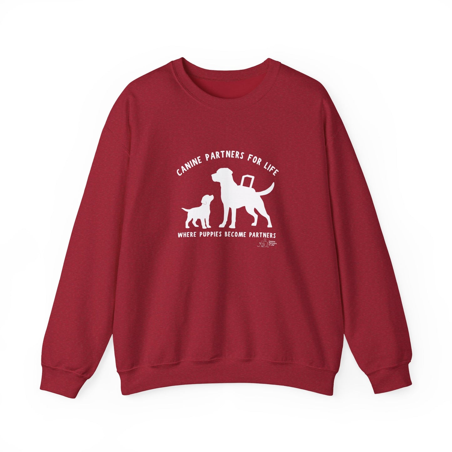 Where Puppies Become Partners Unisex Gildan Crewneck