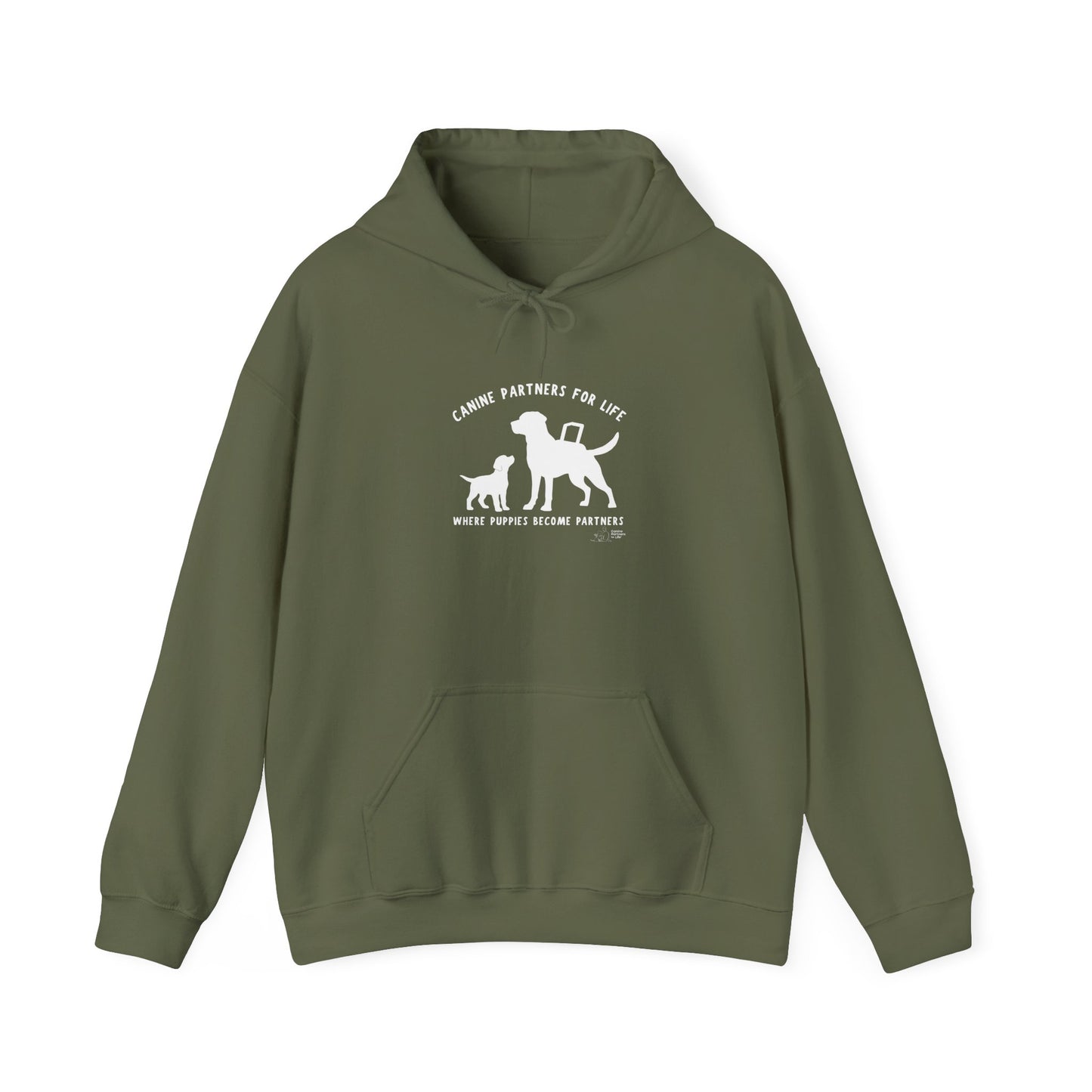 Where Puppies Become Partners Unisex Gildan Hooded Sweatshirt