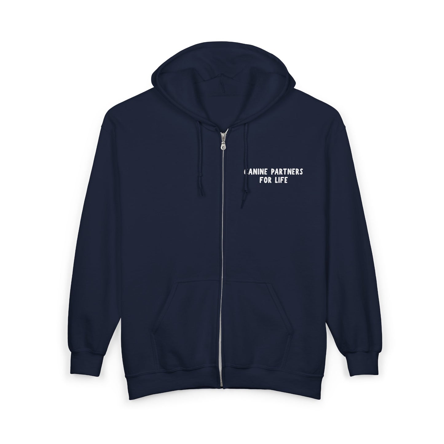 Where Puppies Become Partners Hooded Zip-Up Unisex Sweatshirt