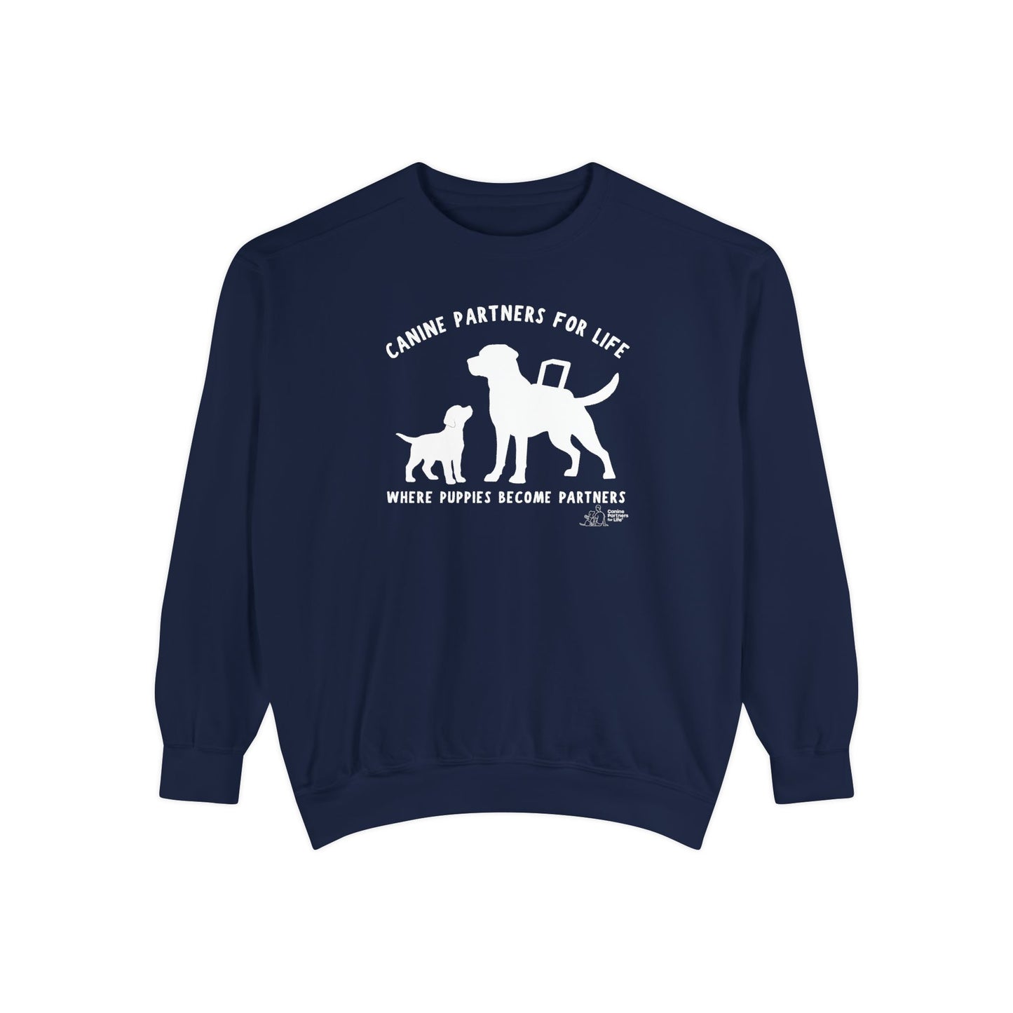Where Puppies Become Partners Comfort Colors Crewneck