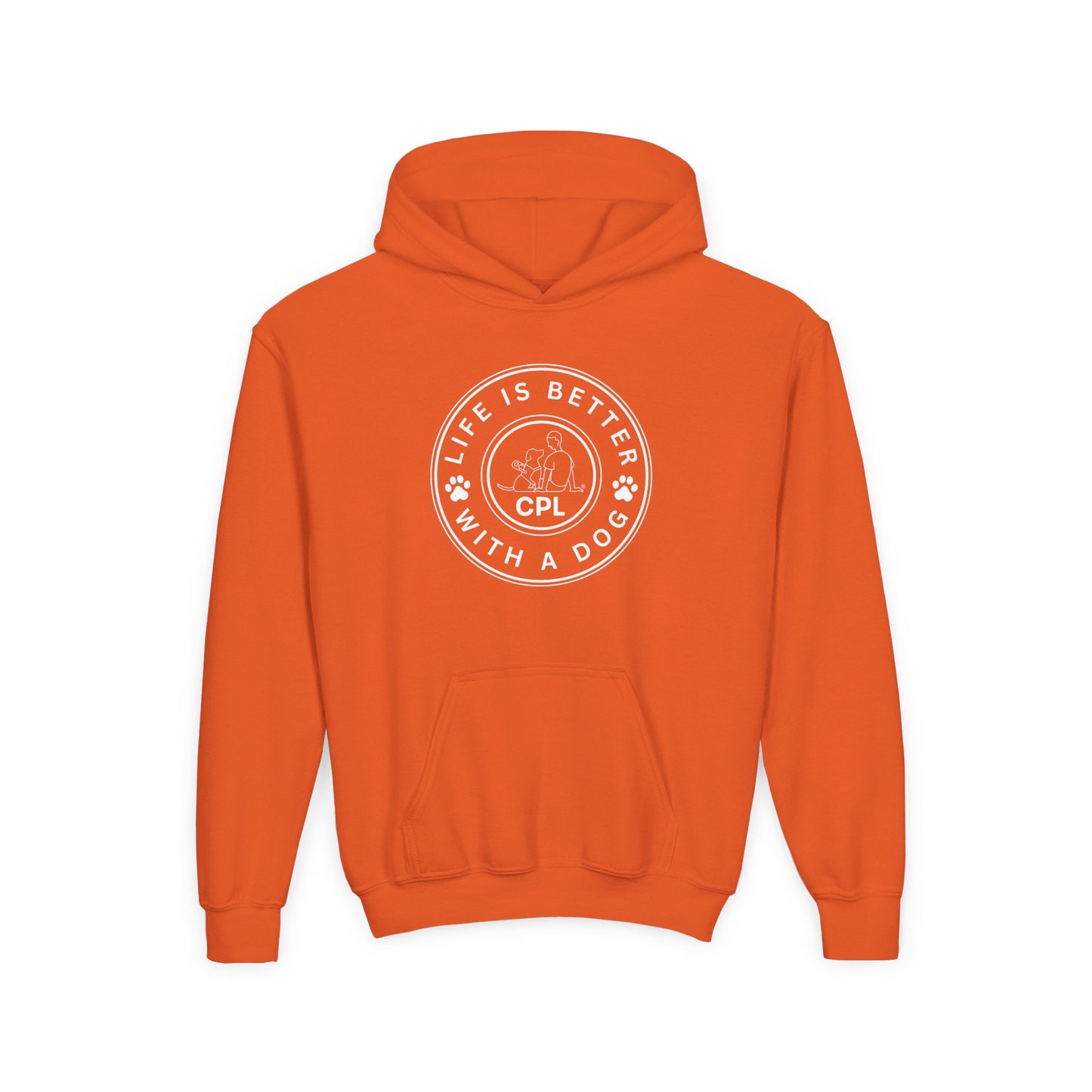 Life is Better with a Dog Kids Gildan Hooded Sweatshirt