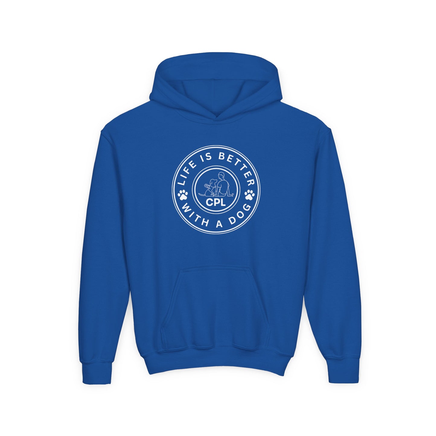 Life is Better with a Dog Kids Gildan Hooded Sweatshirt