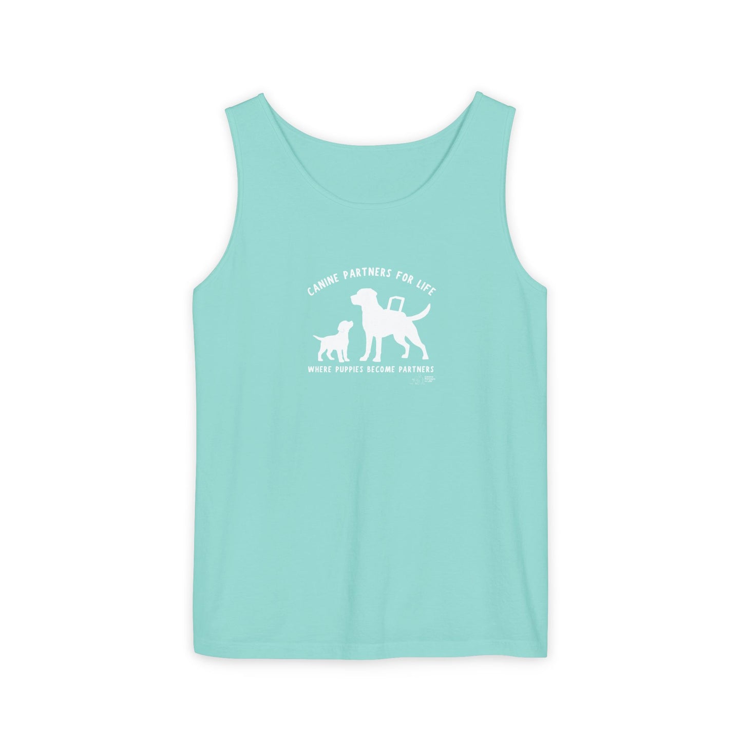 Where Puppies Become Partners Unisex Comfort Colors Tank Top