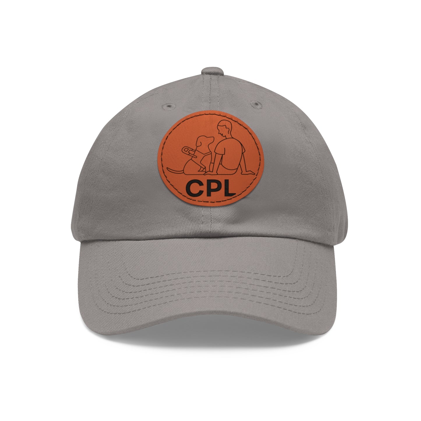 Dad Hat with Leather Patch (Round)