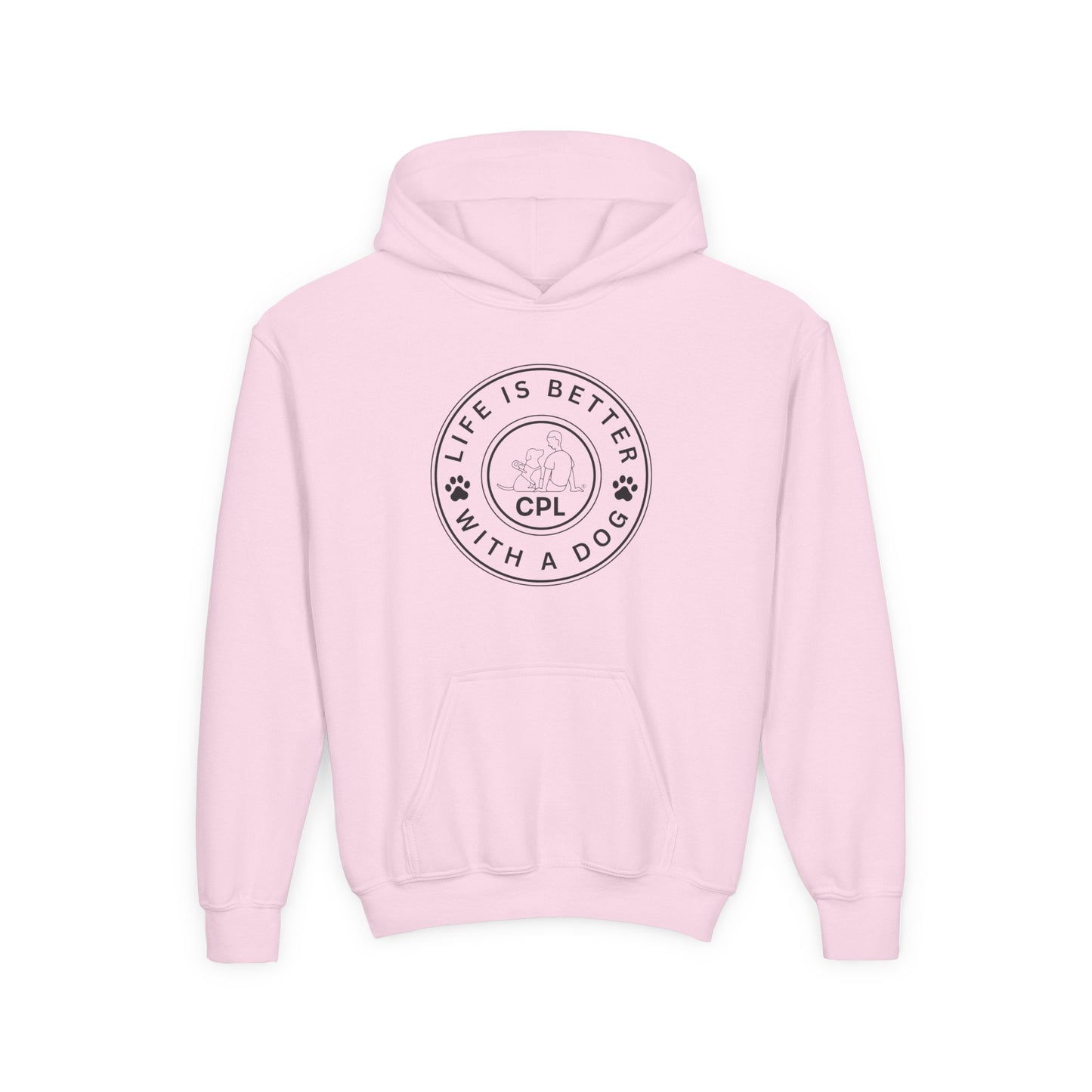 Life is Better with a Dog Kids Gildan Hooded Sweatshirt