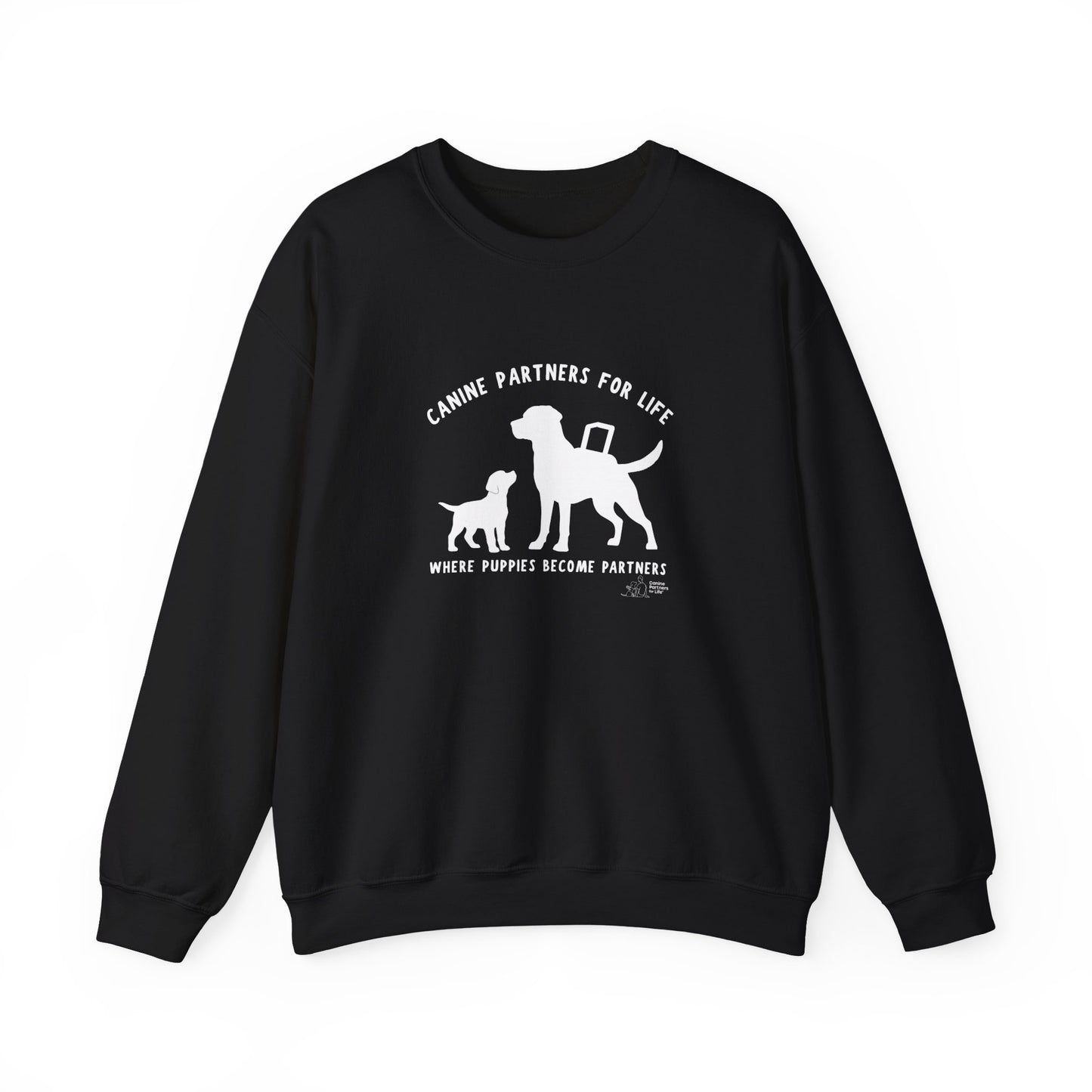 Where Puppies Become Partners Unisex Gildan Crewneck