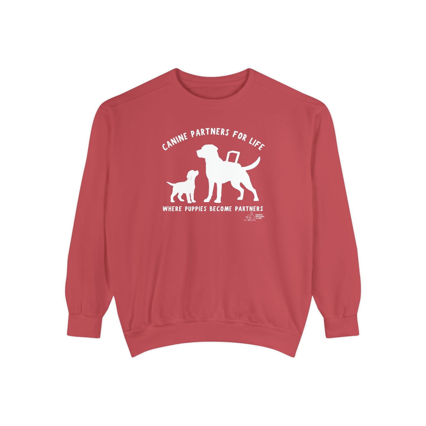 Where Puppies Become Partners Comfort Colors Crewneck