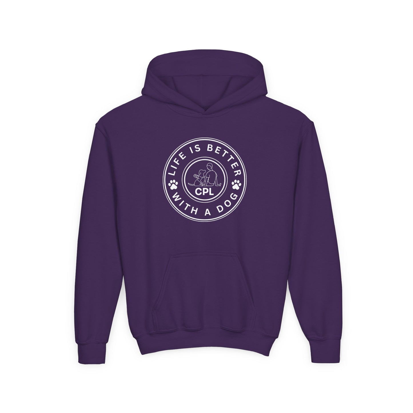 Life is Better with a Dog Kids Gildan Hooded Sweatshirt