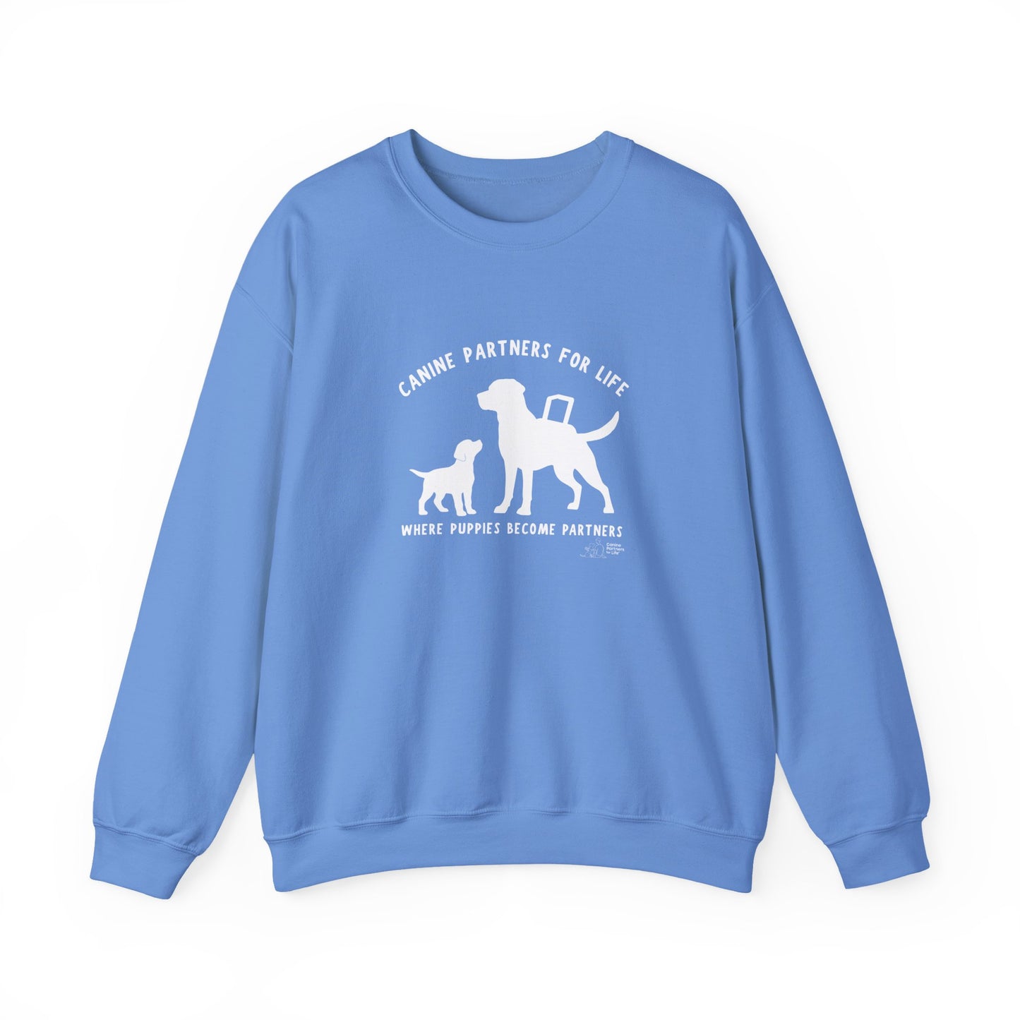 Where Puppies Become Partners Unisex Gildan Crewneck