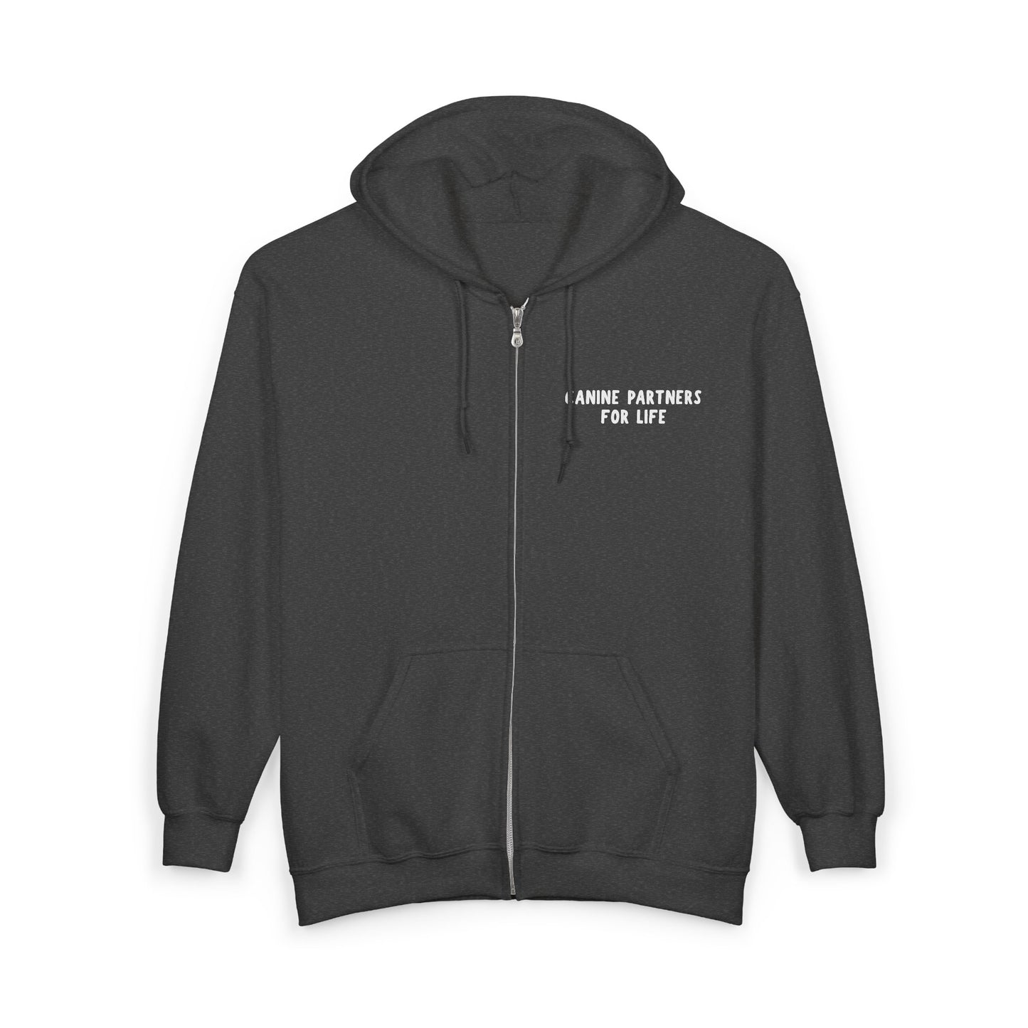 Where Puppies Become Partners Hooded Zip-Up Unisex Sweatshirt