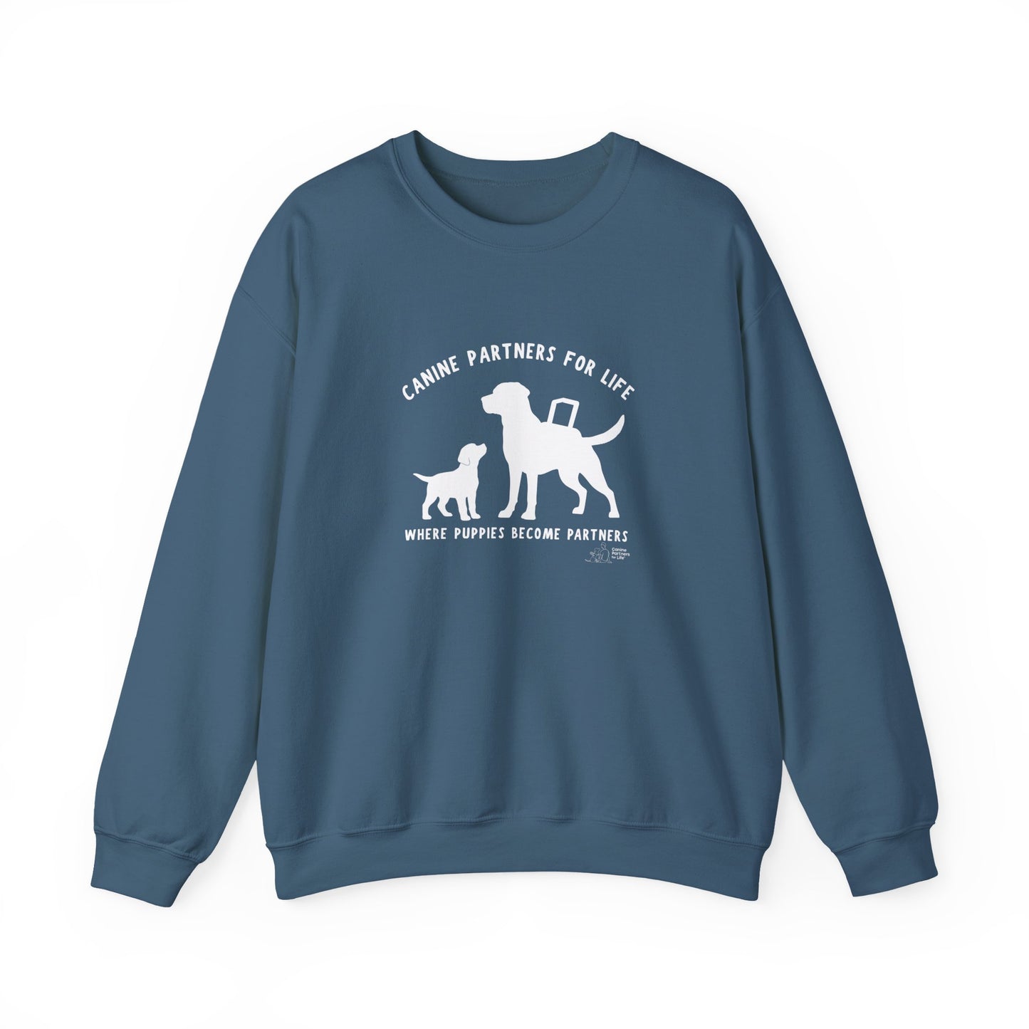 Where Puppies Become Partners Unisex Gildan Crewneck