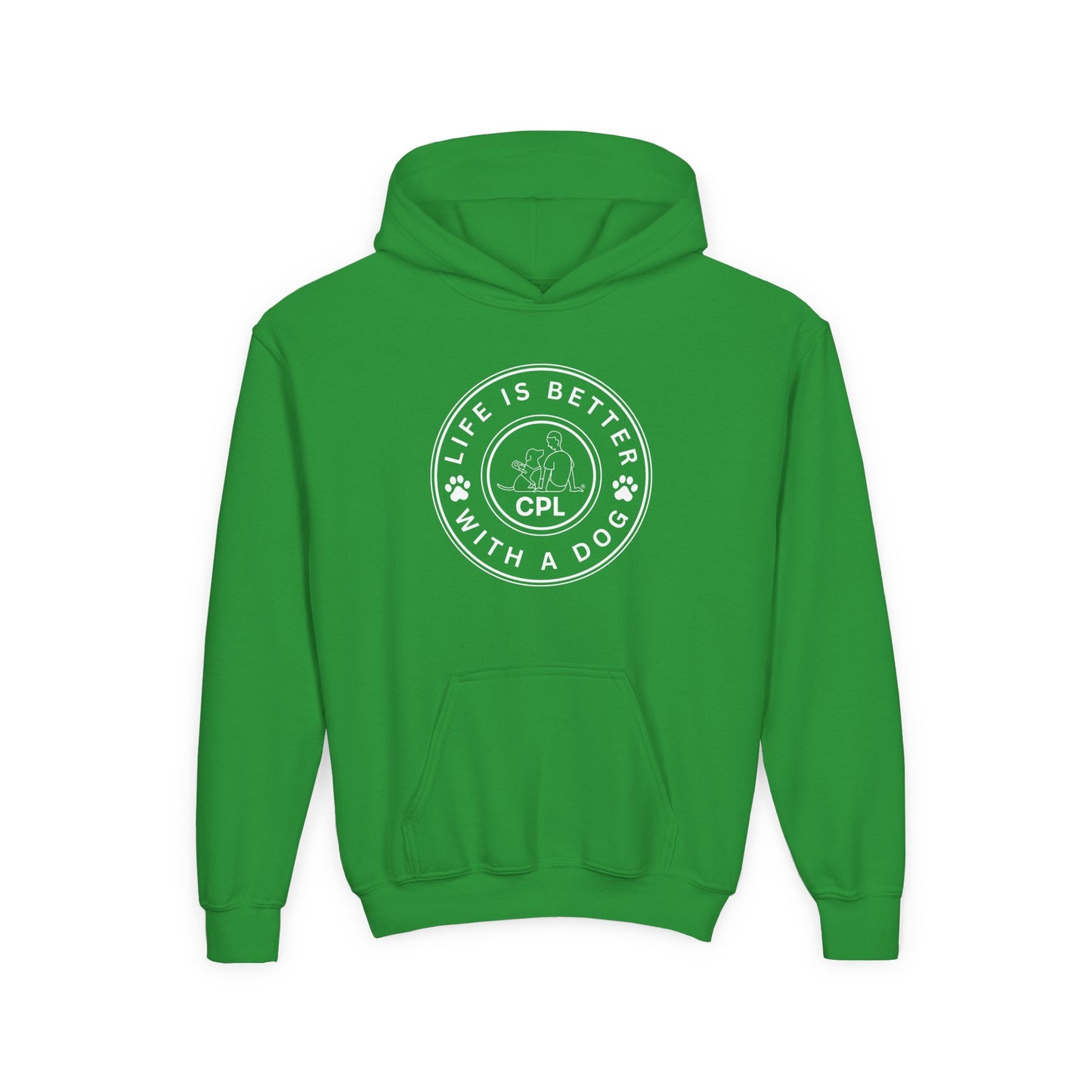 Life is Better with a Dog Kids Gildan Hooded Sweatshirt
