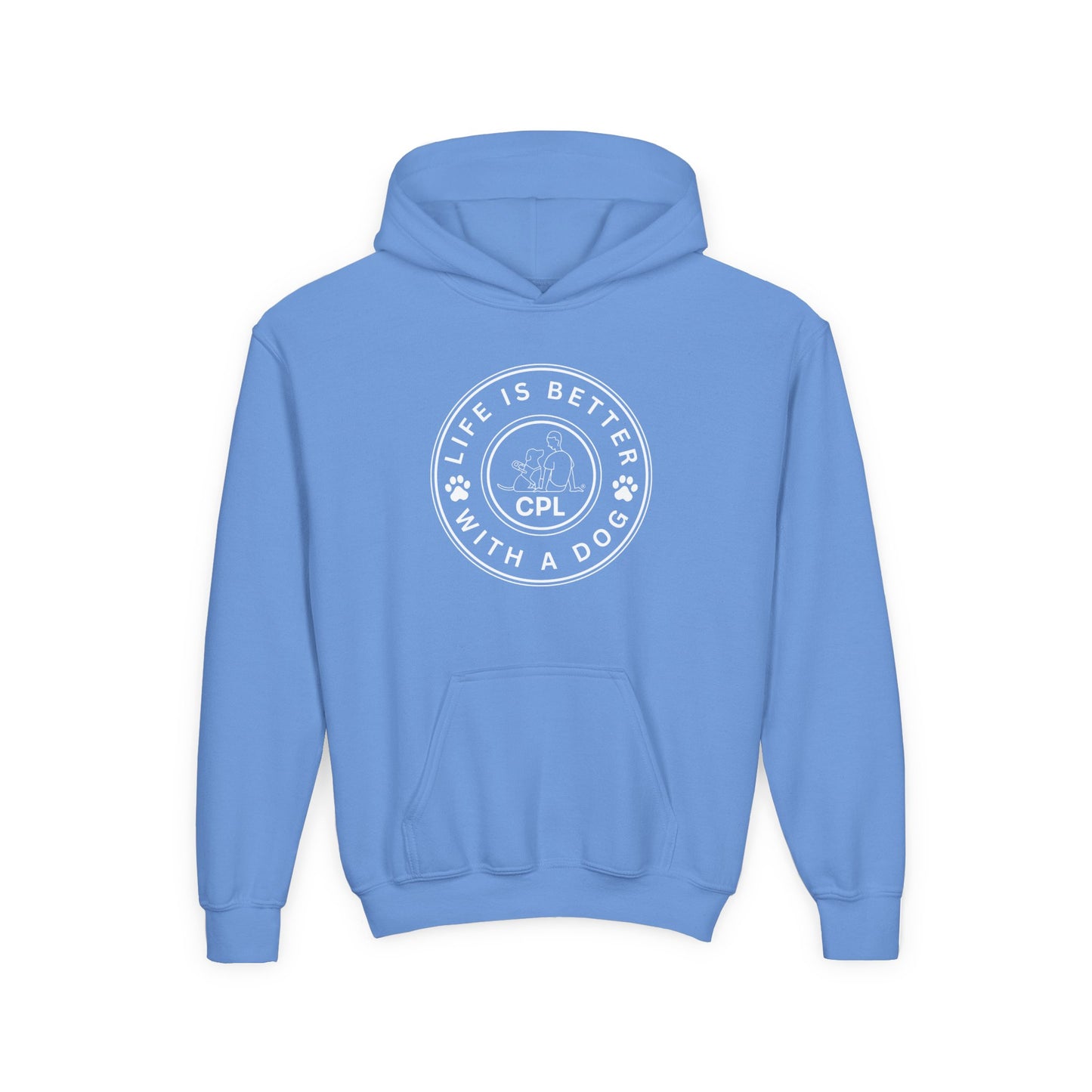 Life is Better with a Dog Kids Gildan Hooded Sweatshirt
