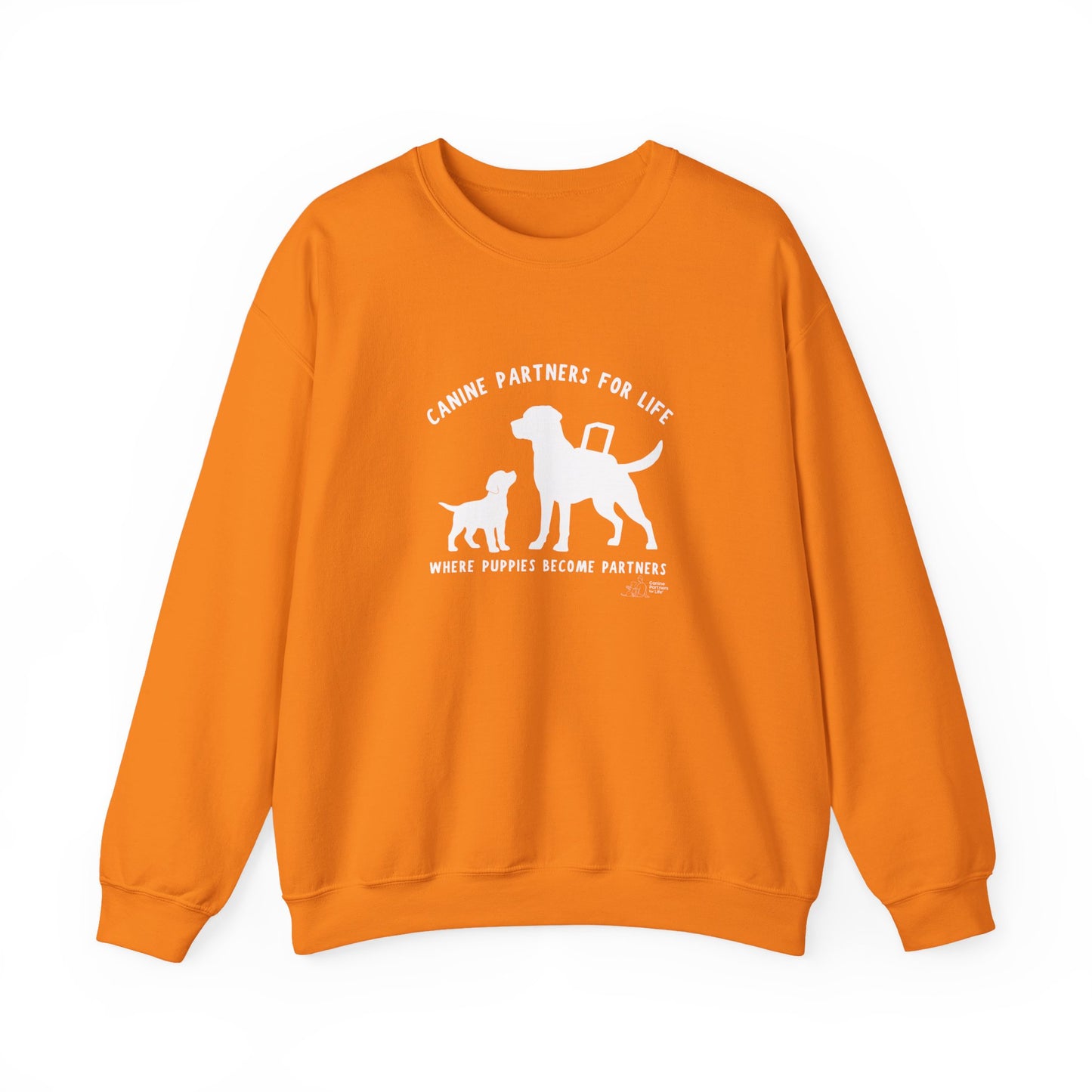 Where Puppies Become Partners Unisex Gildan Crewneck
