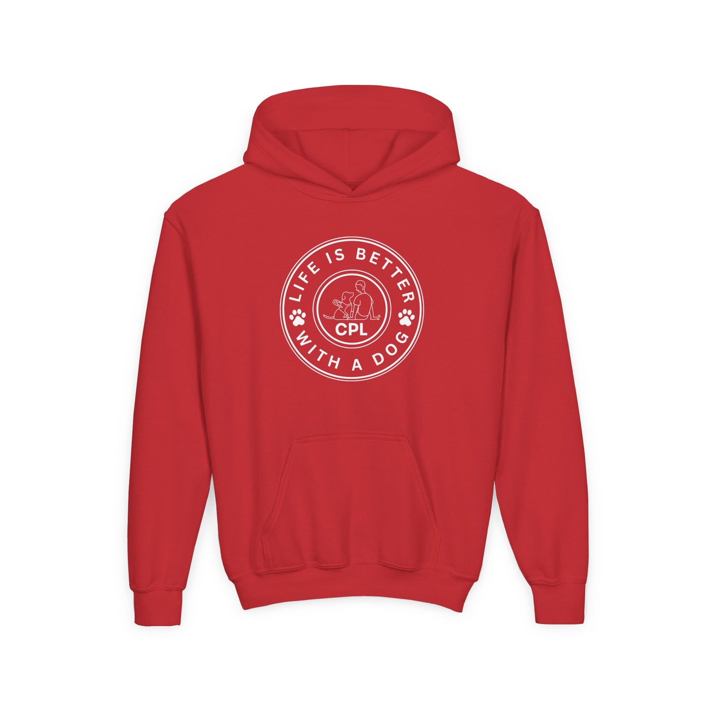 Life is Better with a Dog Kids Gildan Hooded Sweatshirt