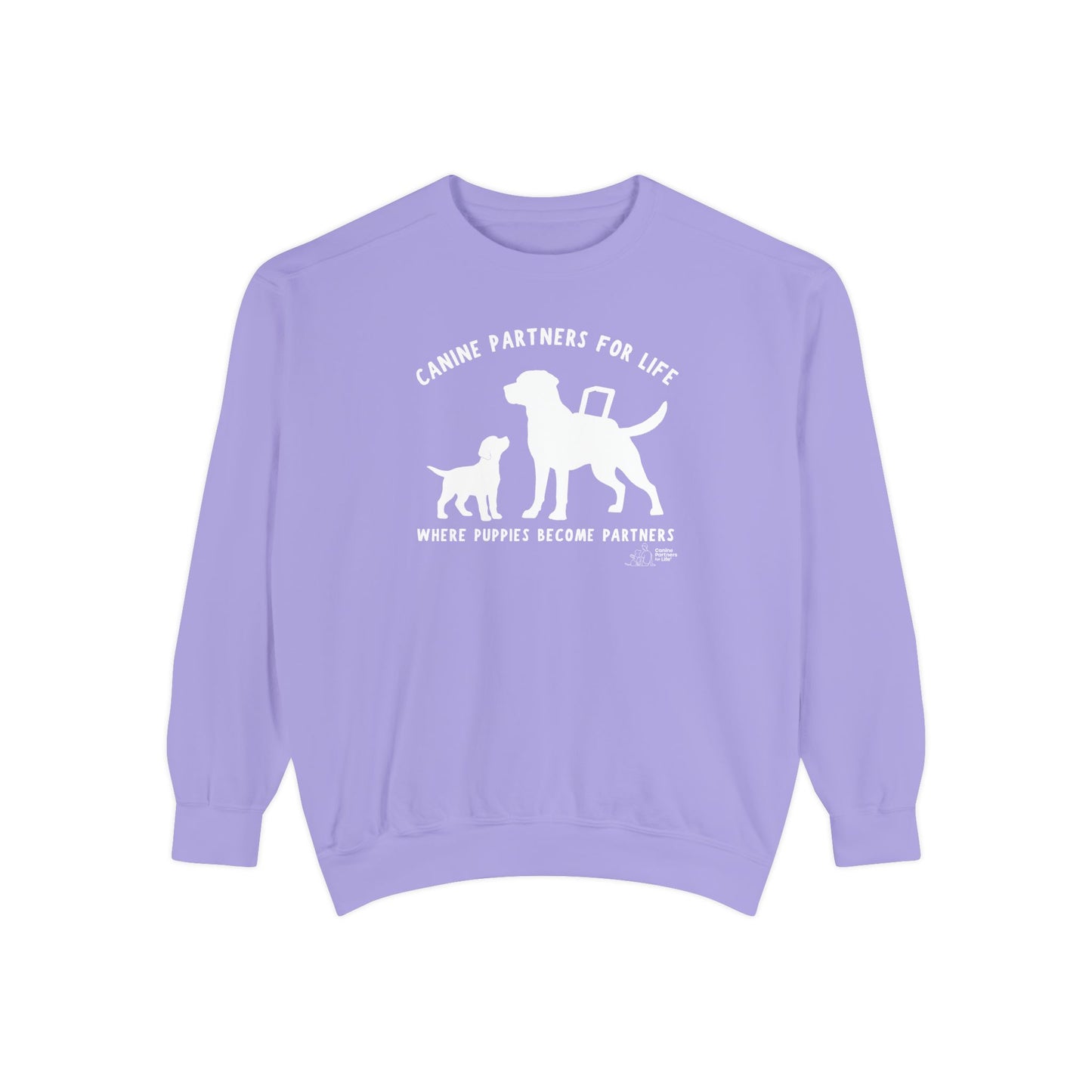 Where Puppies Become Partners Comfort Colors Crewneck