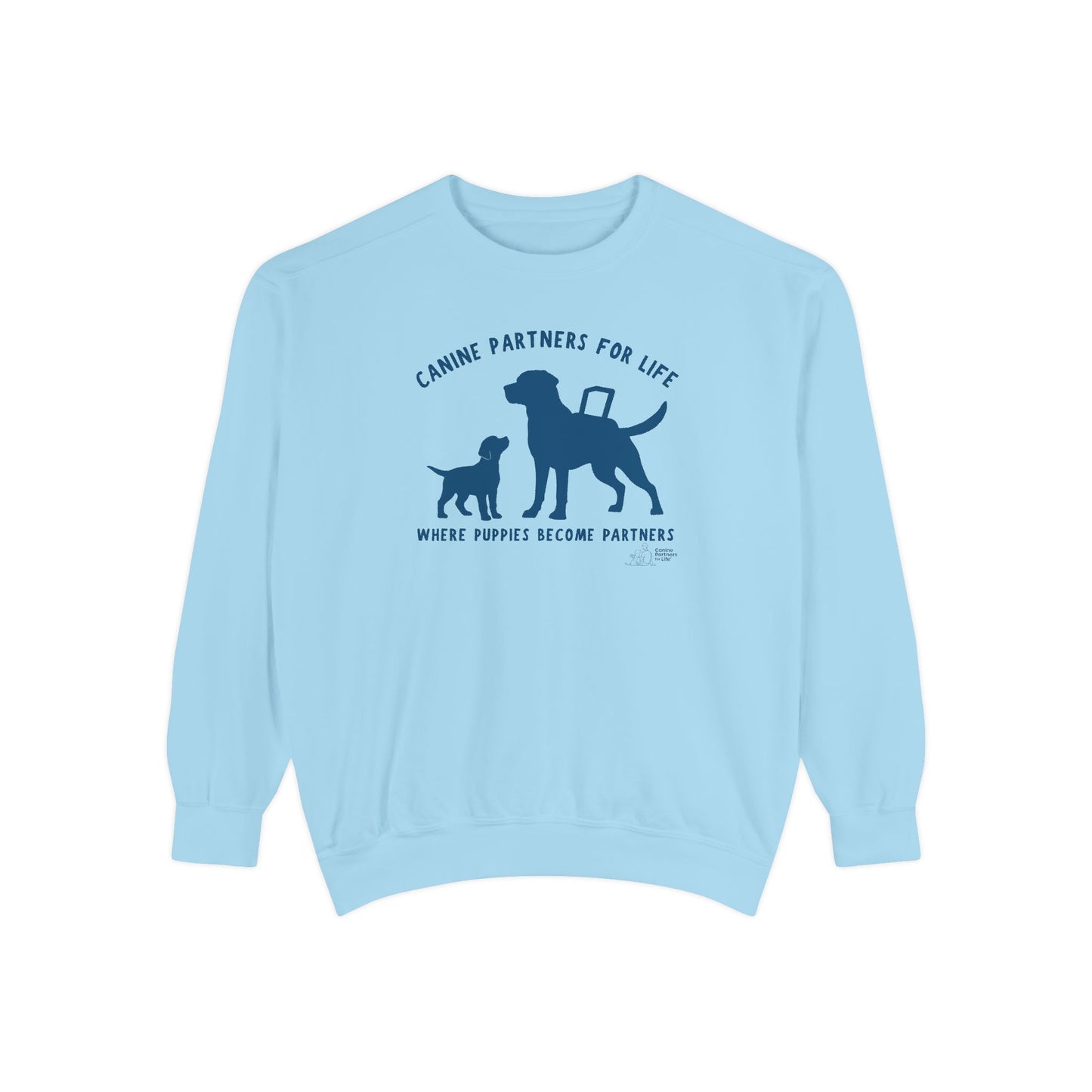 Where Puppies Become Partners Comfort Colors Crewneck