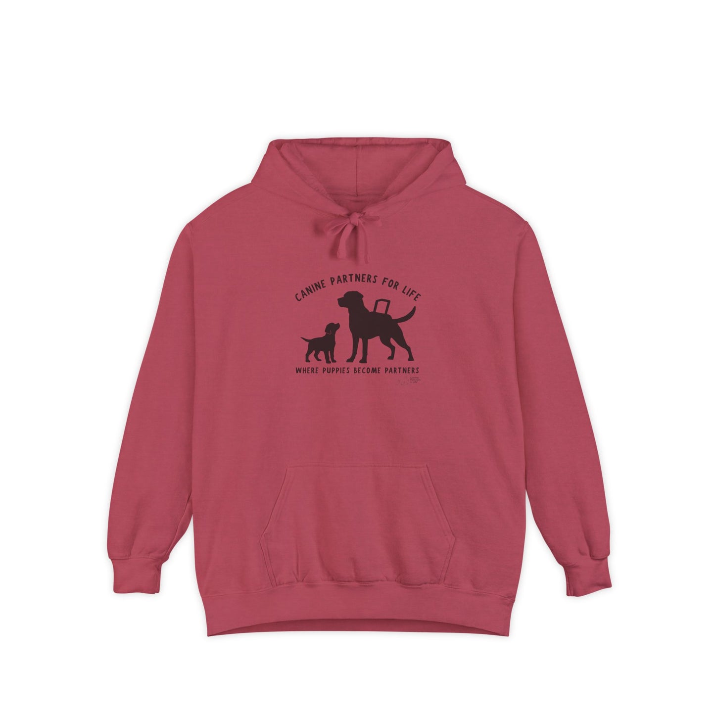 Where Puppies Become Partners Unisex Comfort Colors Hooded Sweatshirt