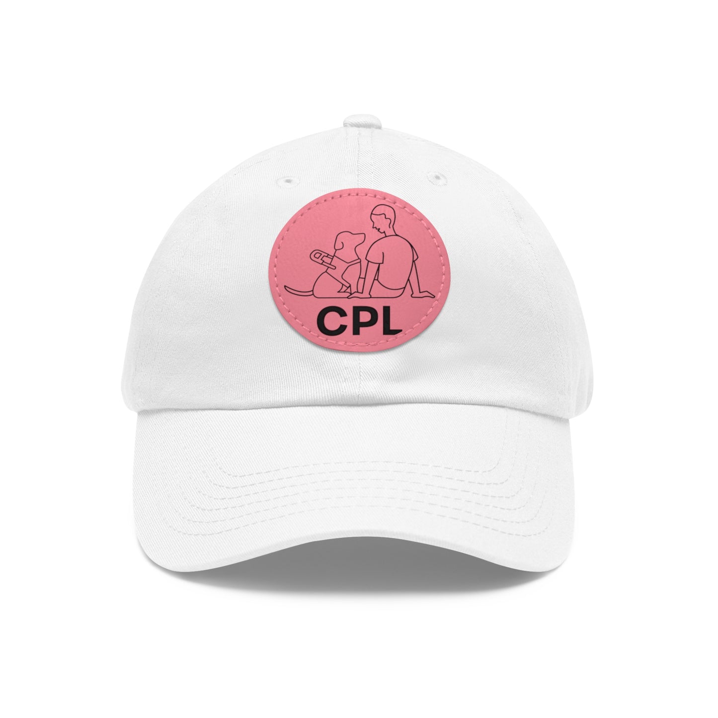 Dad Hat with Leather Patch (Round)