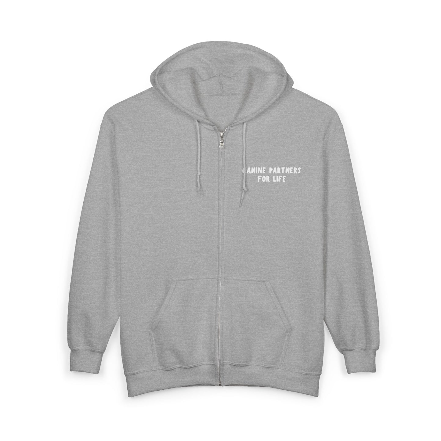 Where Puppies Become Partners Hooded Zip-Up Unisex Sweatshirt