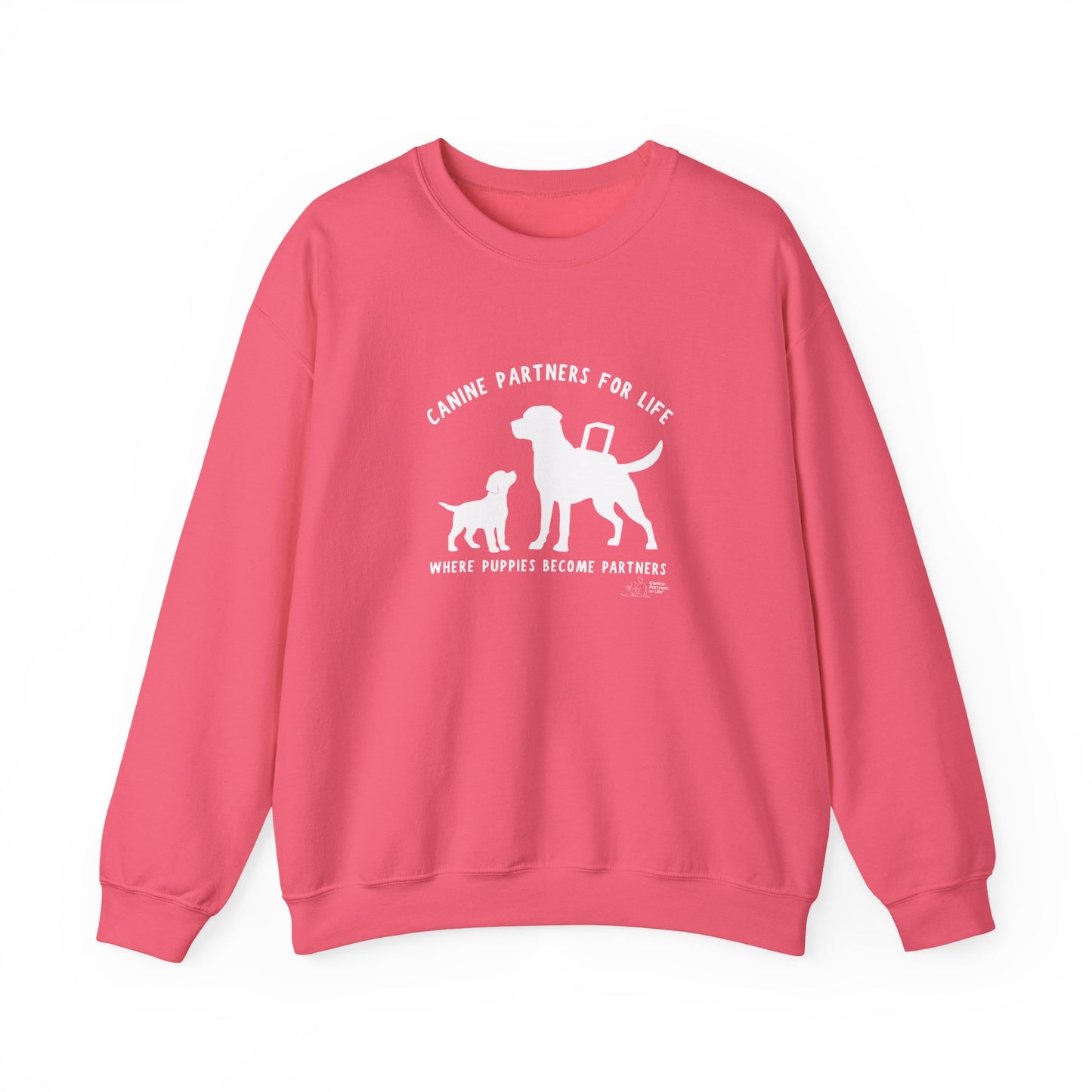 Where Puppies Become Partners Unisex Gildan Crewneck