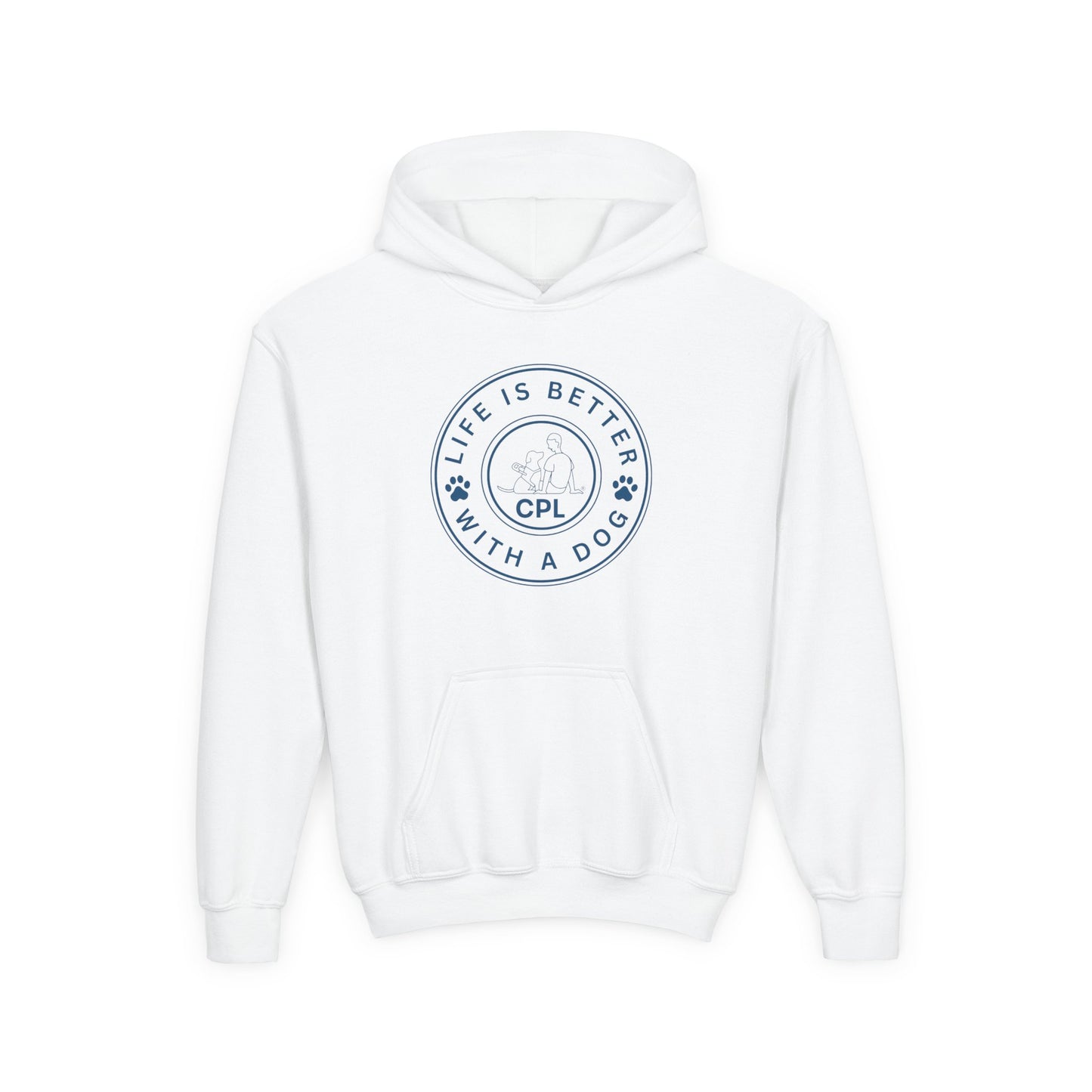 Life is Better with a Dog Kids Gildan Hooded Sweatshirt