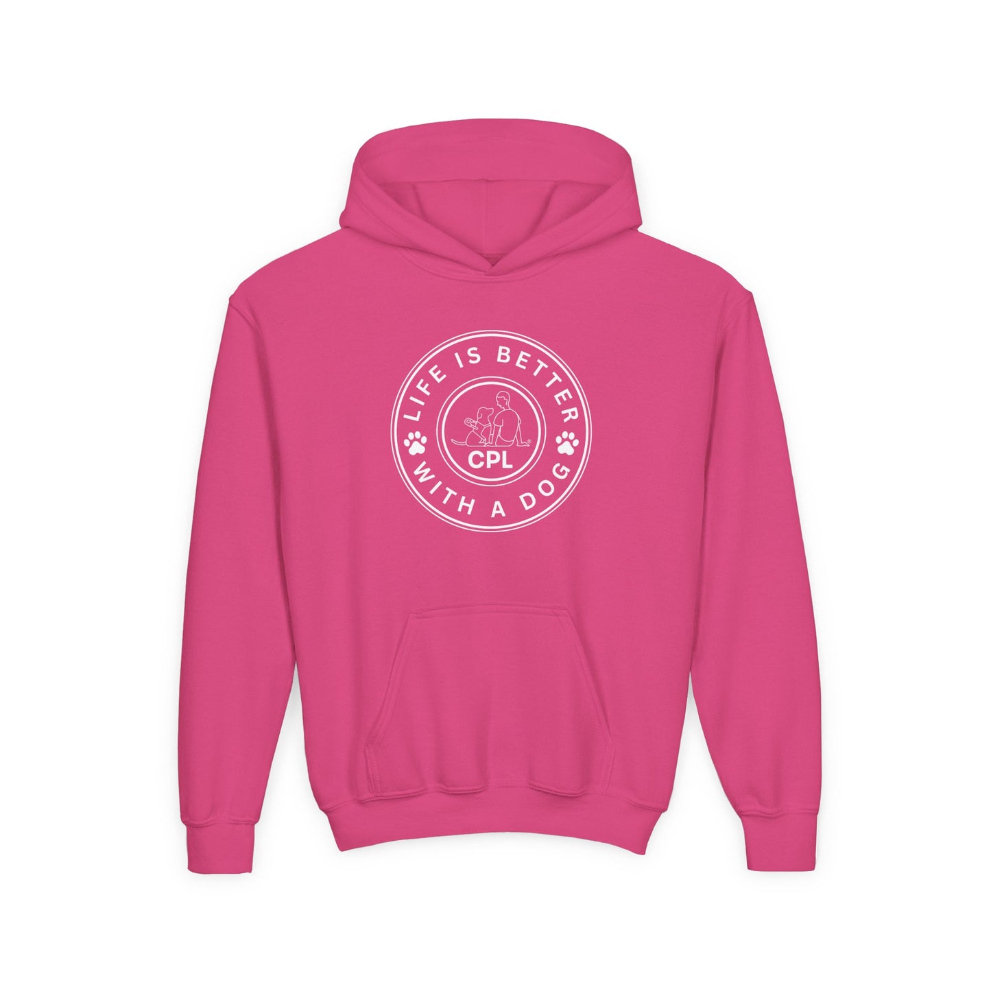 Life is Better with a Dog Kids Gildan Hooded Sweatshirt