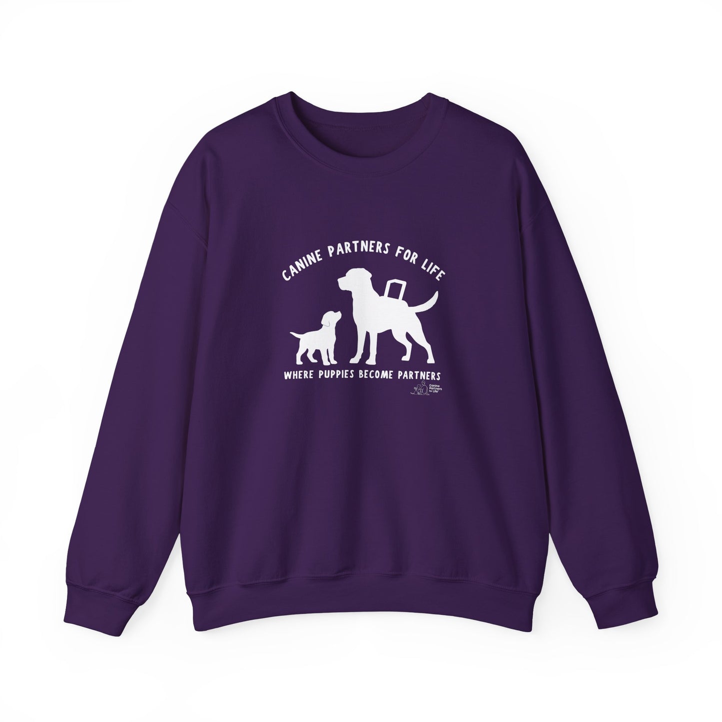 Where Puppies Become Partners Unisex Gildan Crewneck
