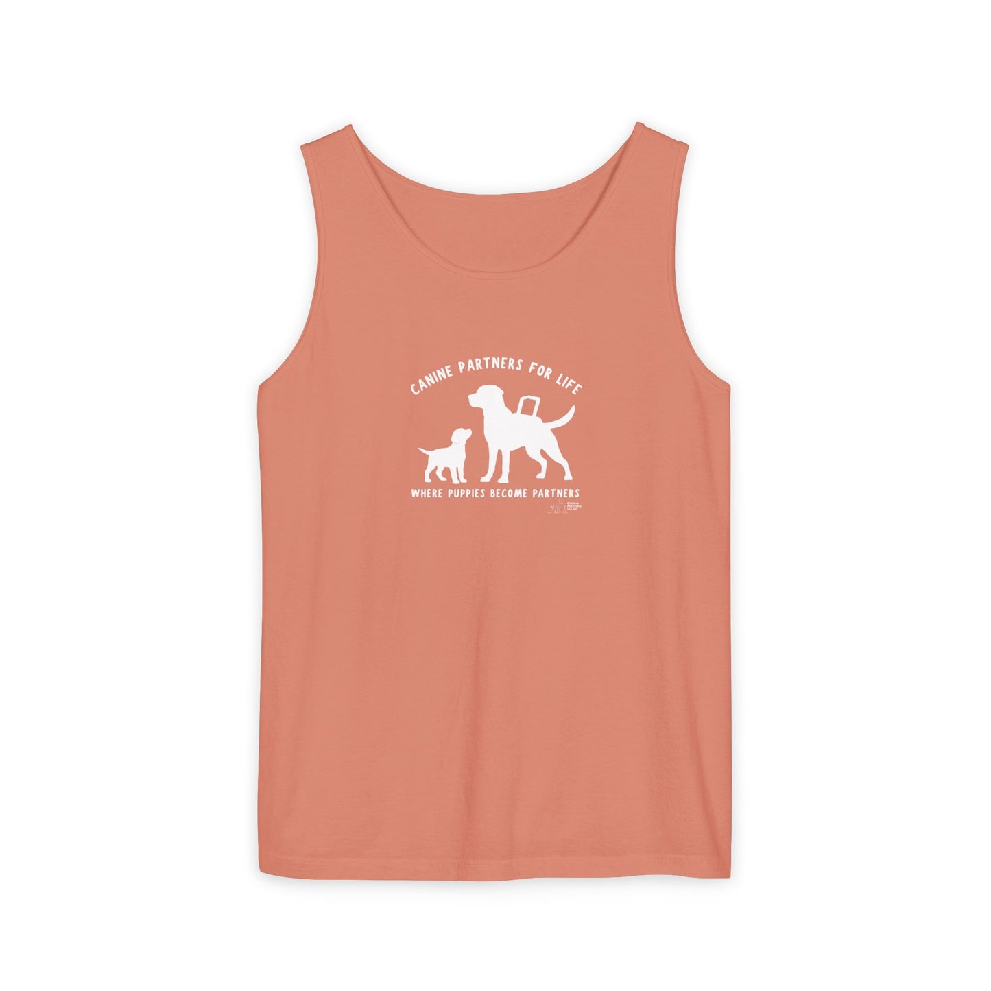 Where Puppies Become Partners Unisex Comfort Colors Tank Top