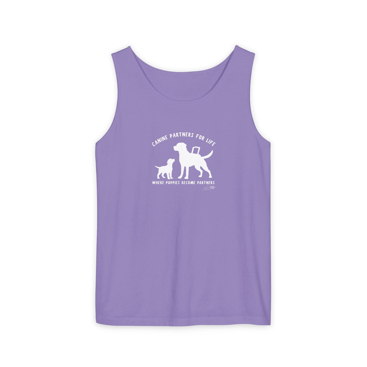 Where Puppies Become Partners Unisex Comfort Colors Tank Top
