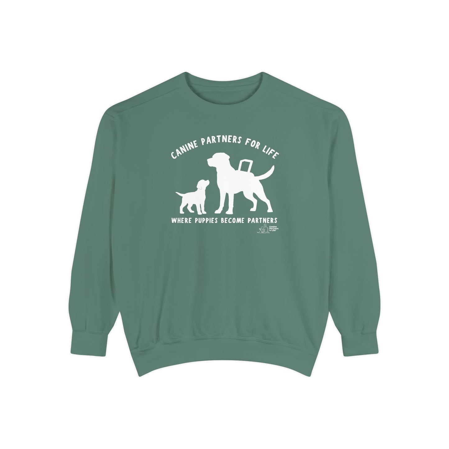 Where Puppies Become Partners Comfort Colors Crewneck